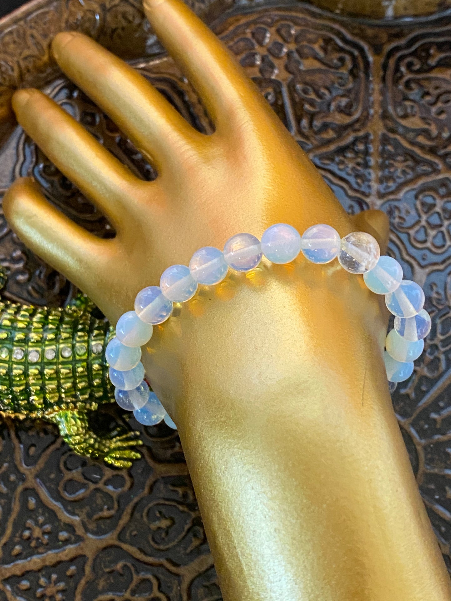 Opalite Round Beaded String Bracelet