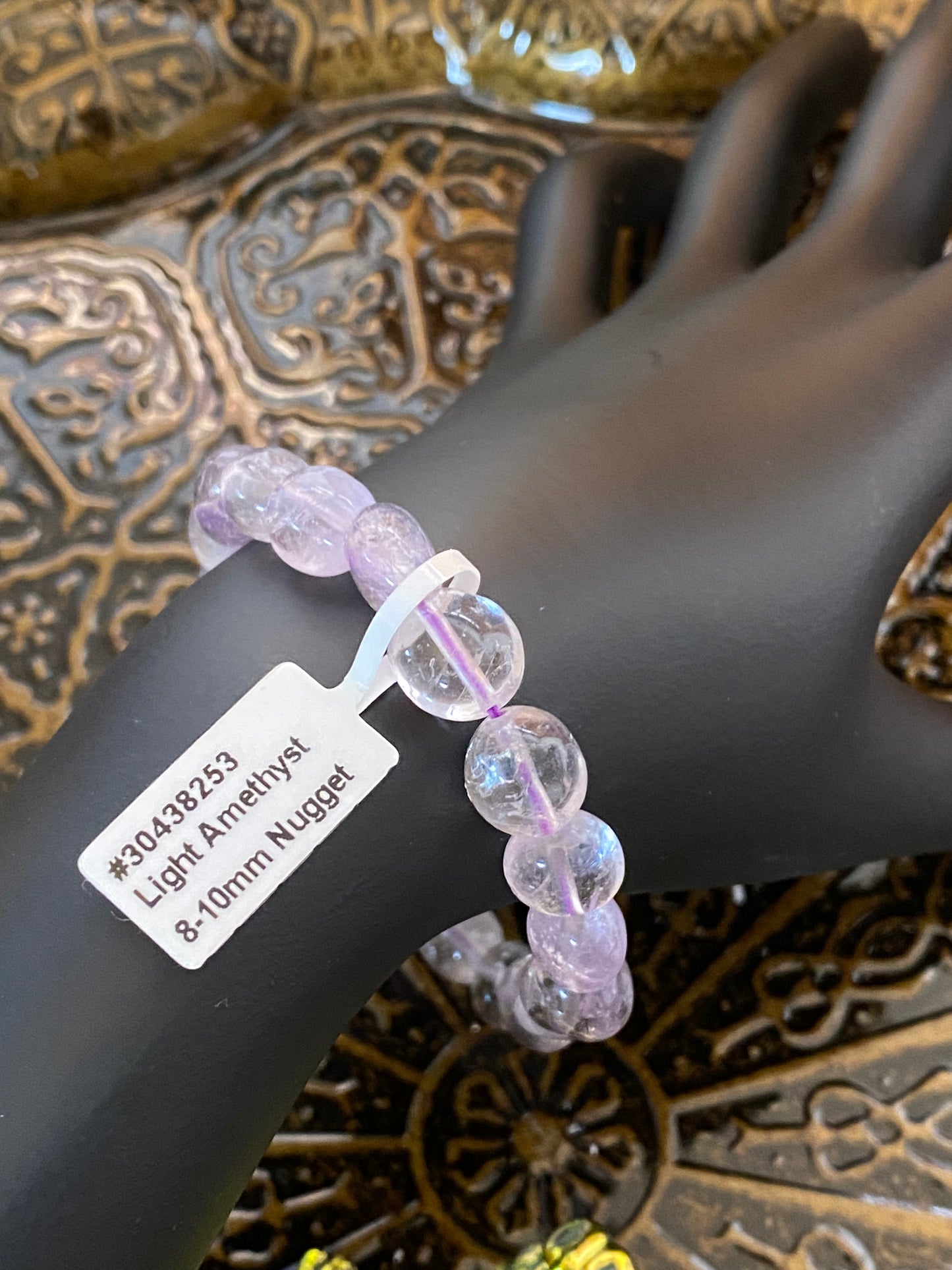 Amethyst Light Nugget Bracelet (free-form bead stretch) - Healing Lotus Shop