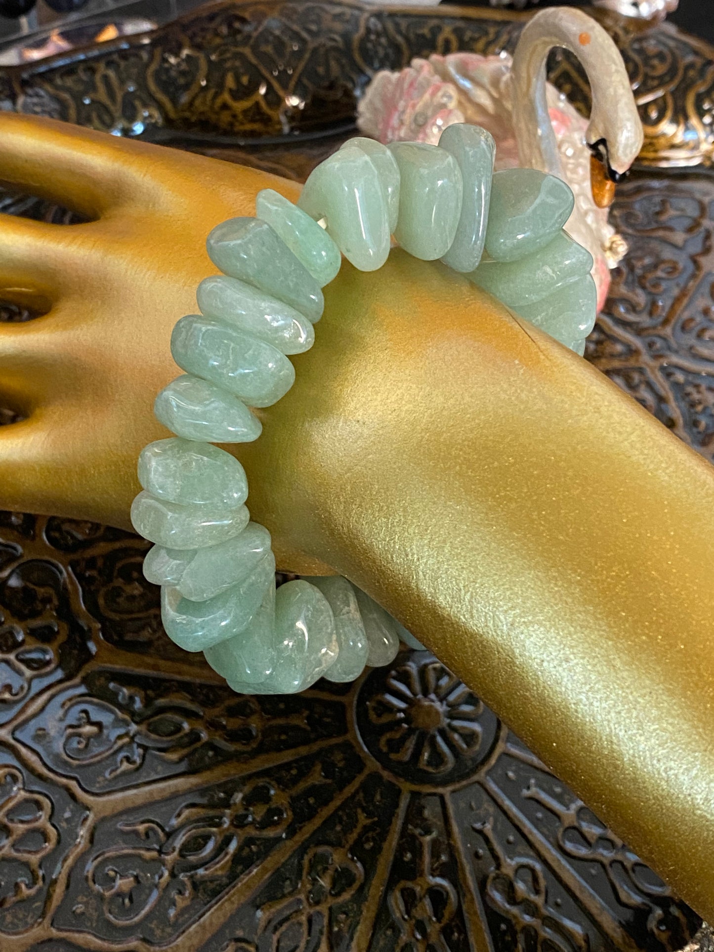 Aventurine (Green) Tumbled Bracelet ( free-form bead stretch) - Healing Lotus Shop