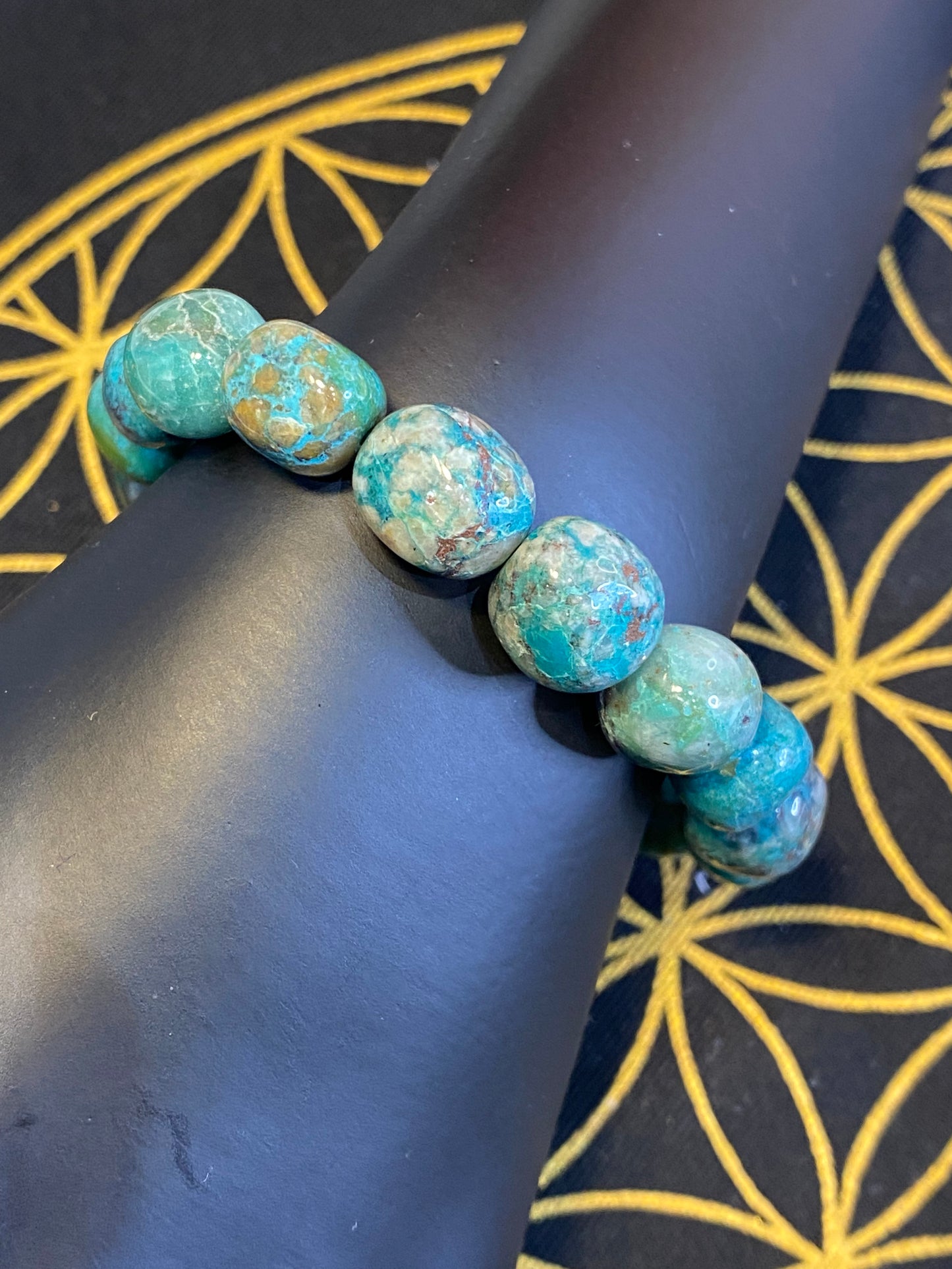 Chrysocolla Beaded String Bracelet