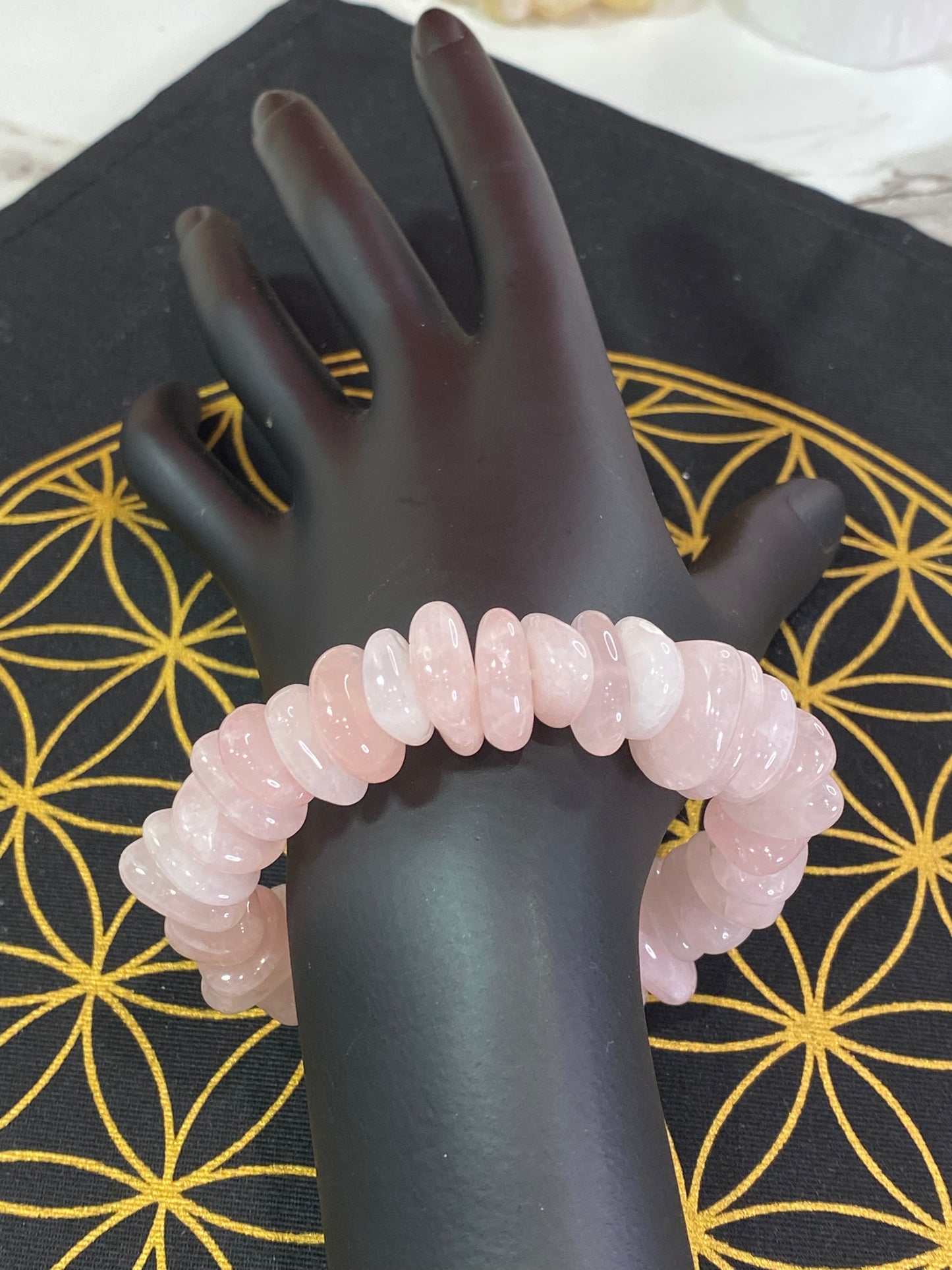 Rose Quartz Chunky Tumbled Chips Bracelet