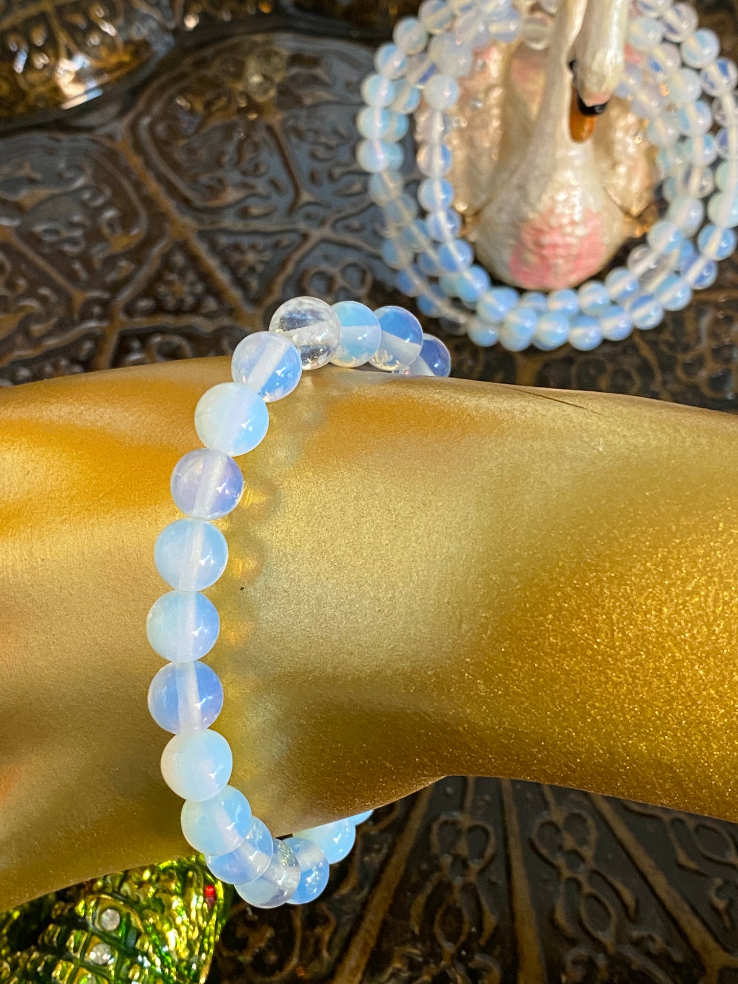 Opalite Round Beaded String Bracelet