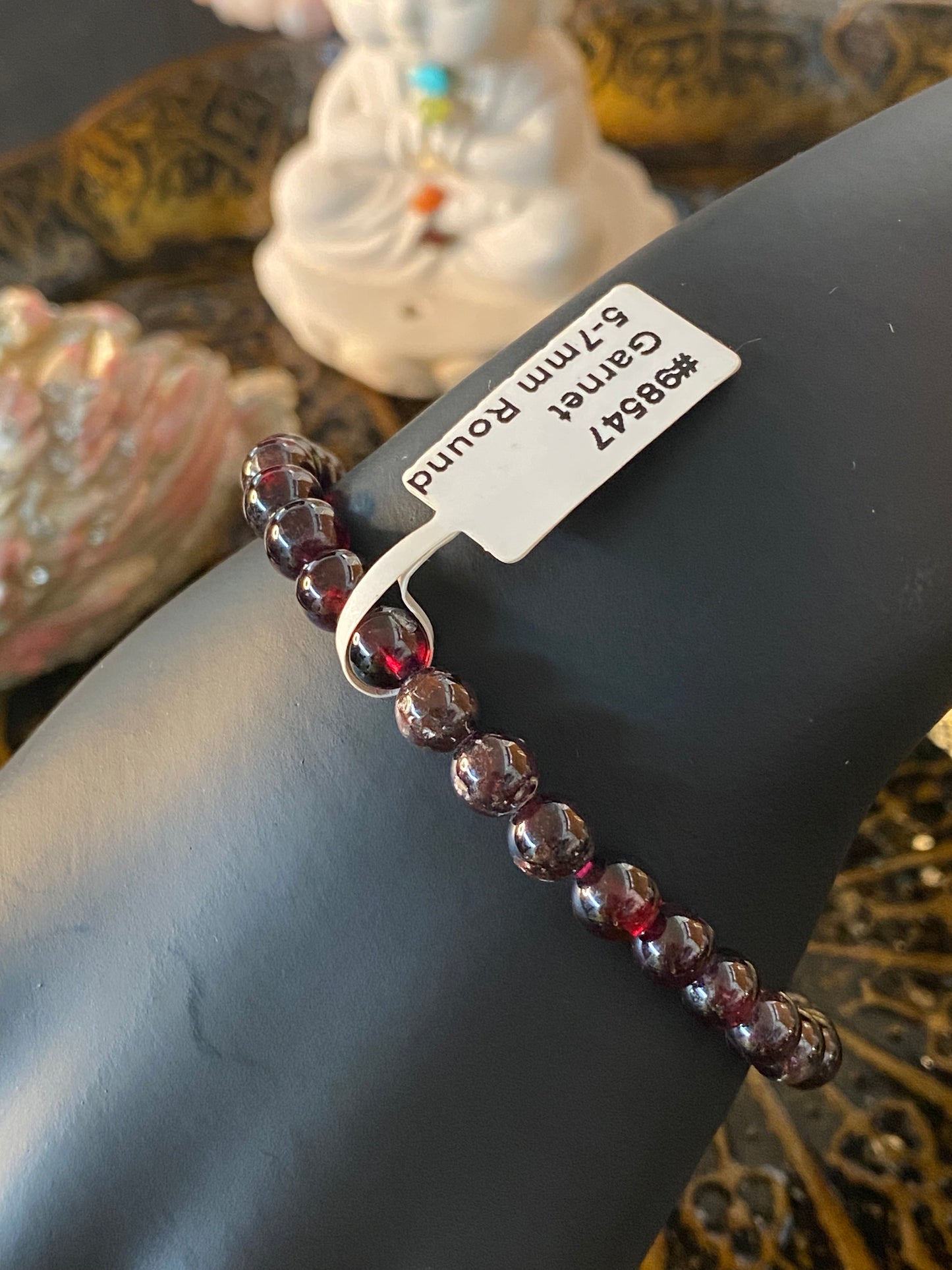 Garnet Small Beaded String Bracelet