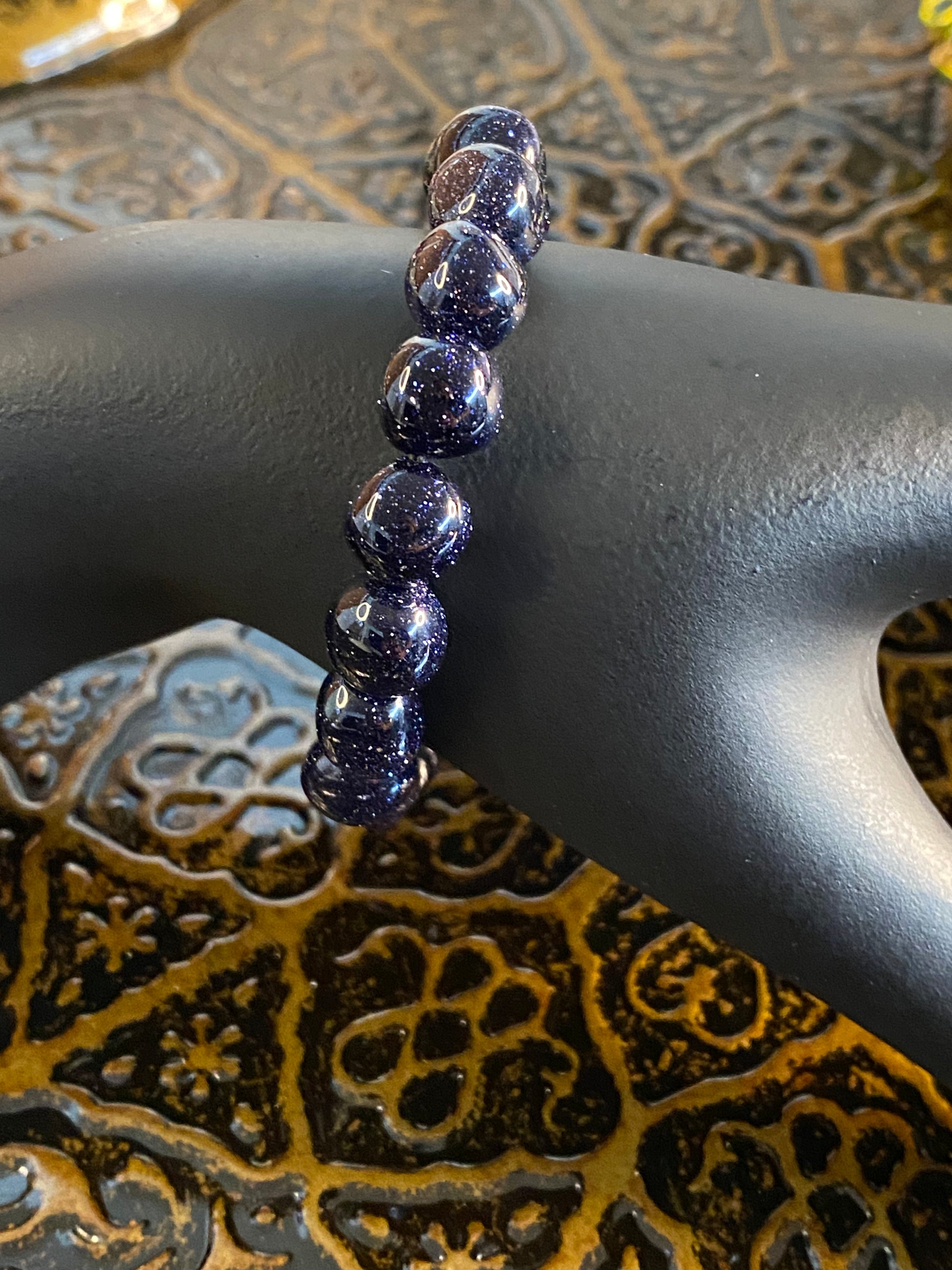 Blue Goldstone Beaded String Bracelet - Healing Lotus Shop