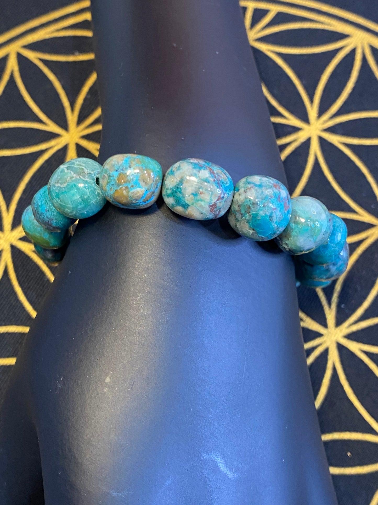 Chrysocolla Beaded String Bracelet