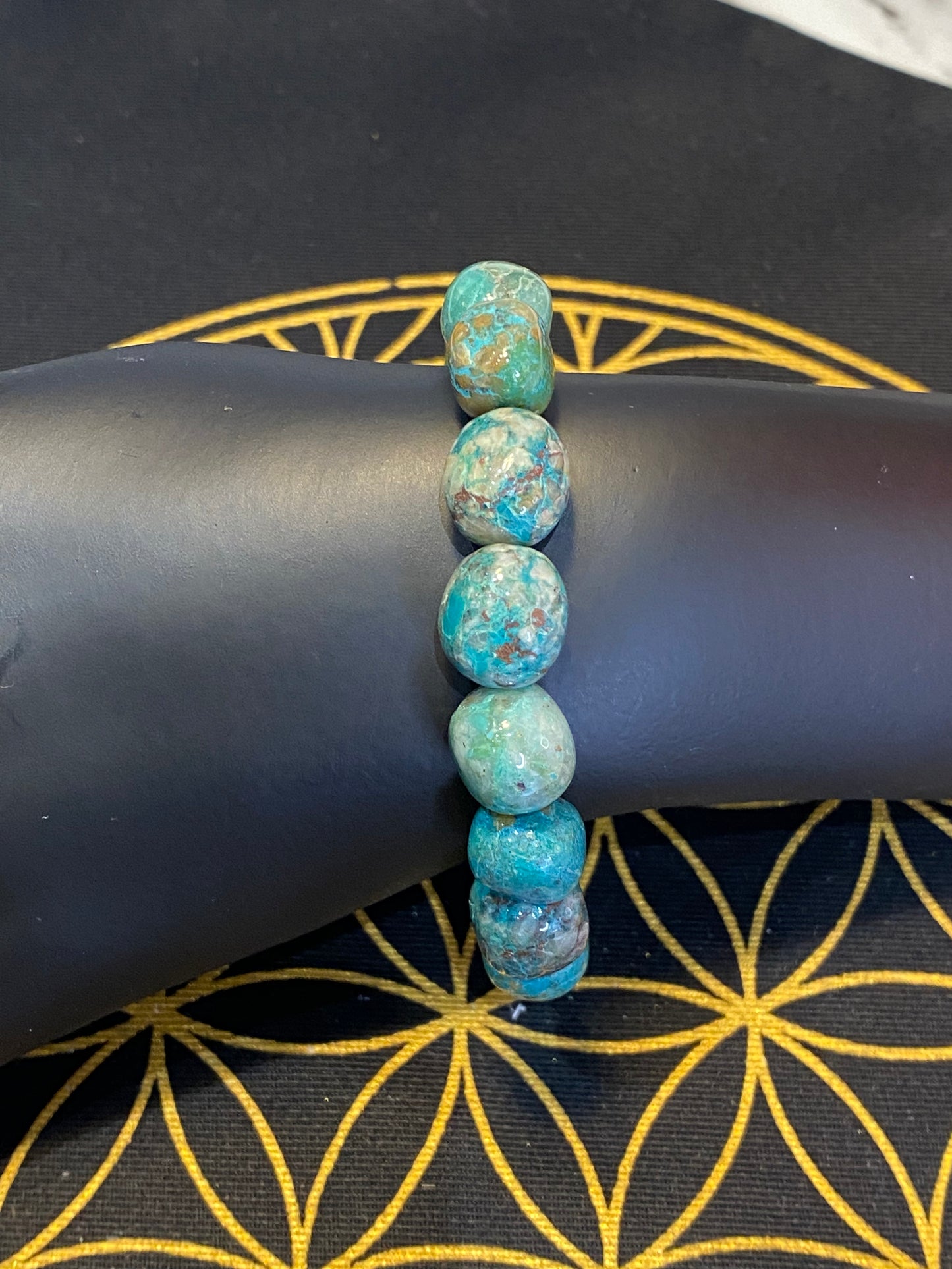 Chrysocolla Beaded String Bracelet