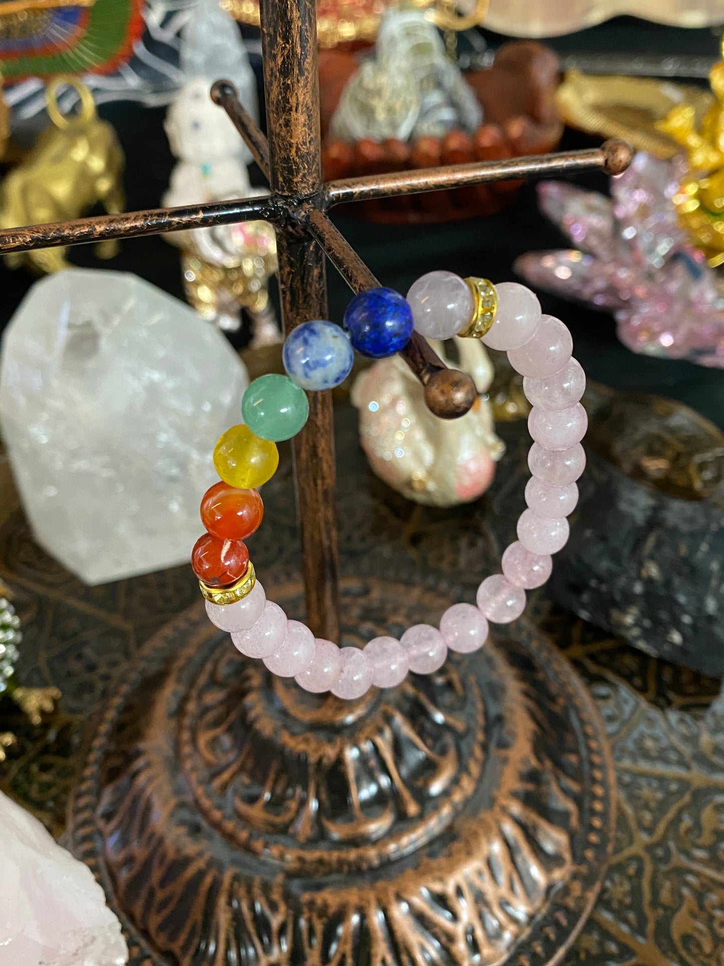 Rose Quartz Chakra Gemstone Bracelet