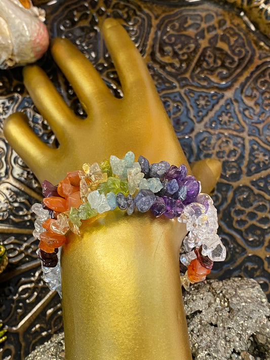 7 Chakra Quartz Elegant Cuff - Healing Lotus Shop