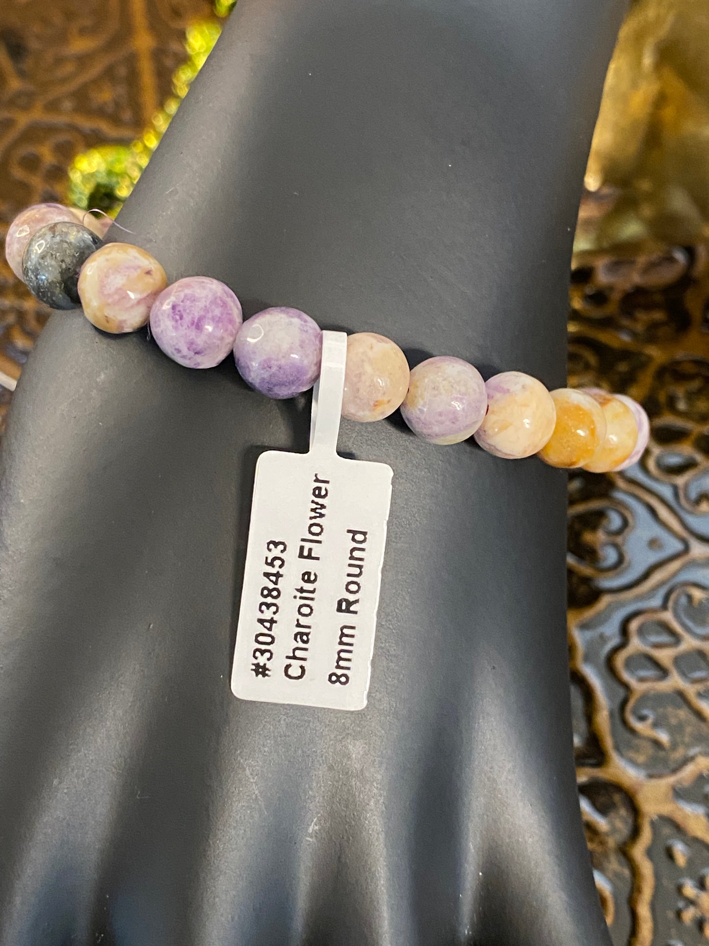 Charoite Flower Beaded String Bracelet