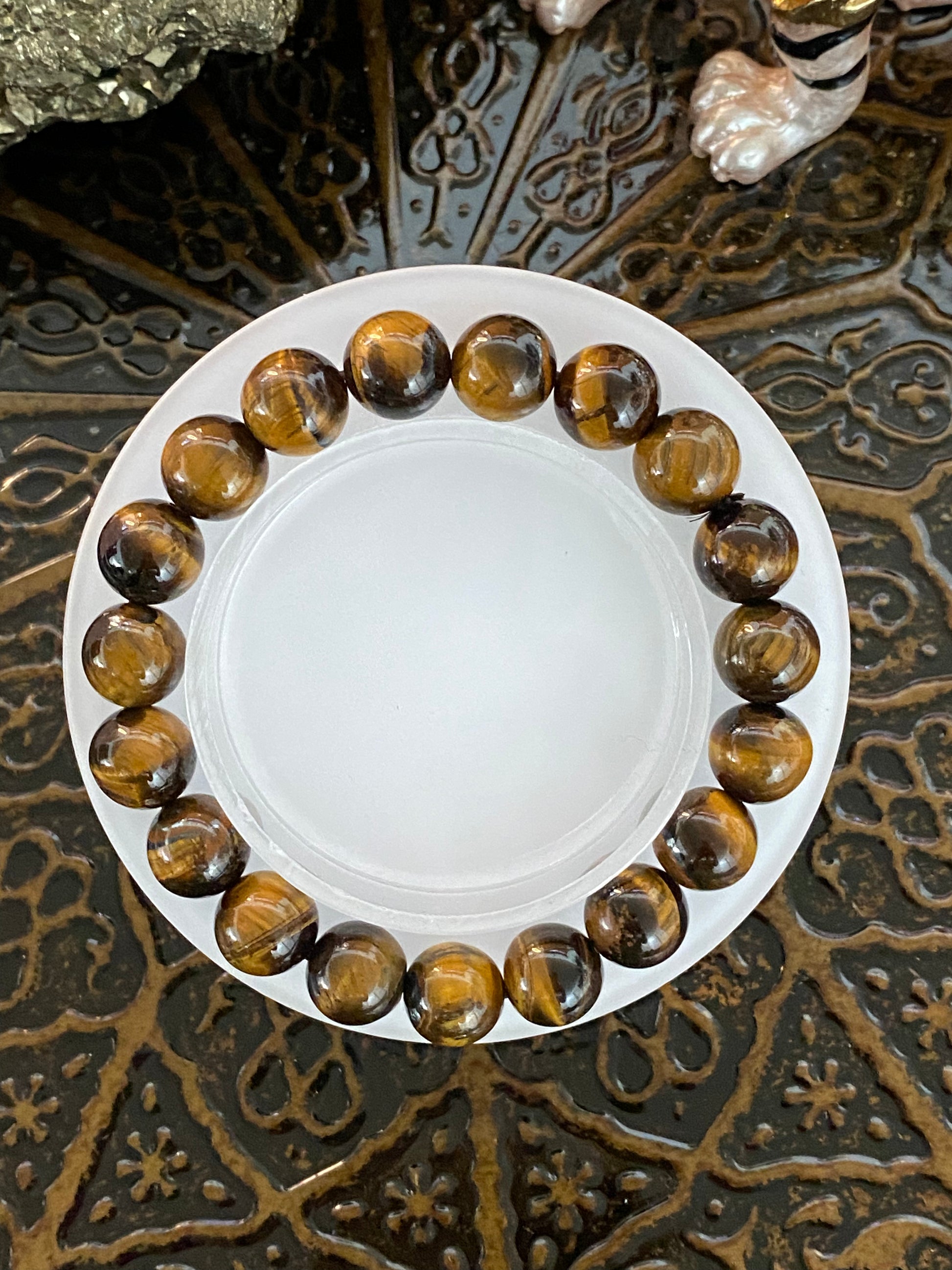 10mm Natural Tigers Eye Gemstone Beaded Bracelet - Healing Lotus Shop