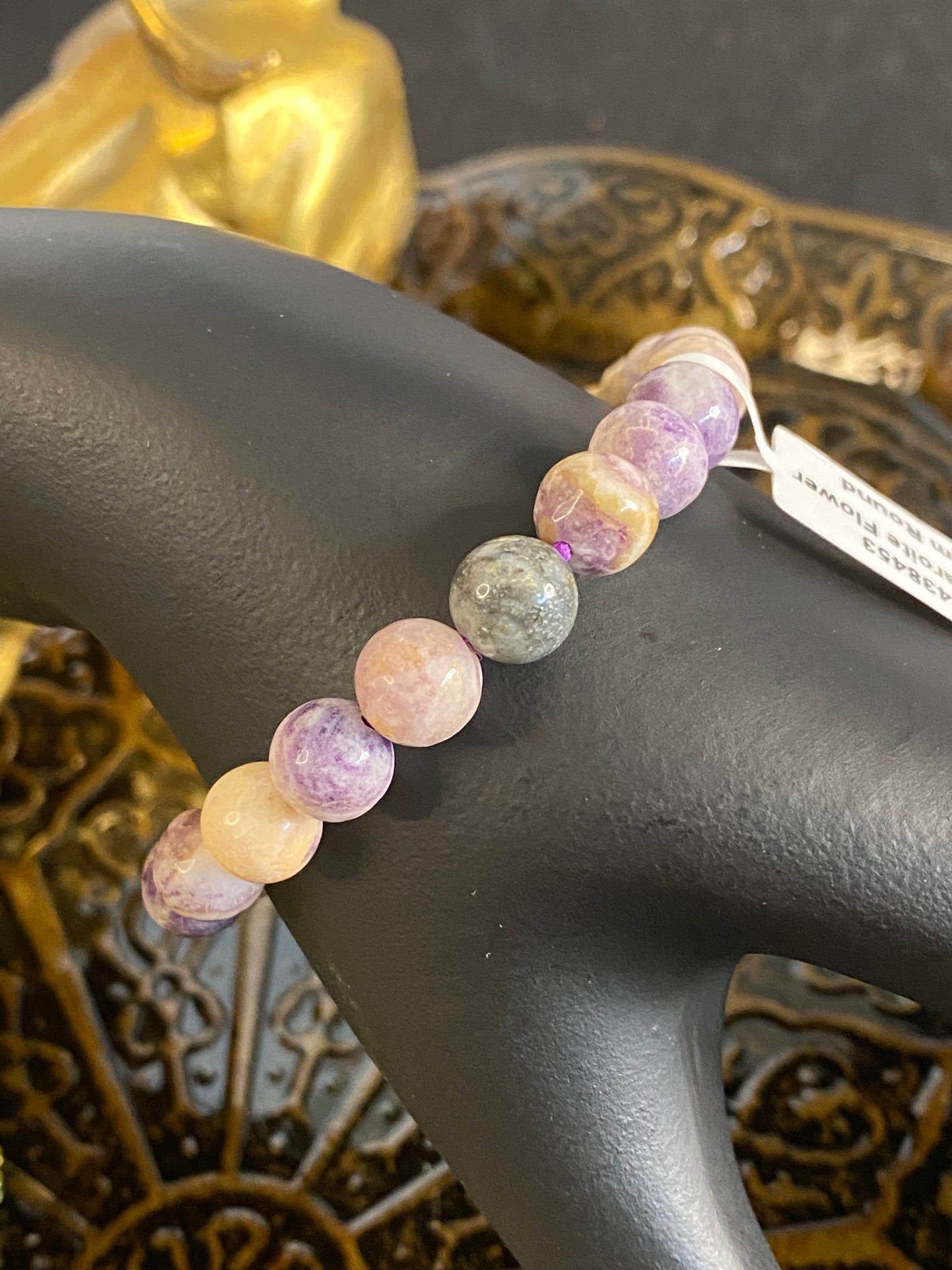 Charoite Flower Beaded String Bracelet