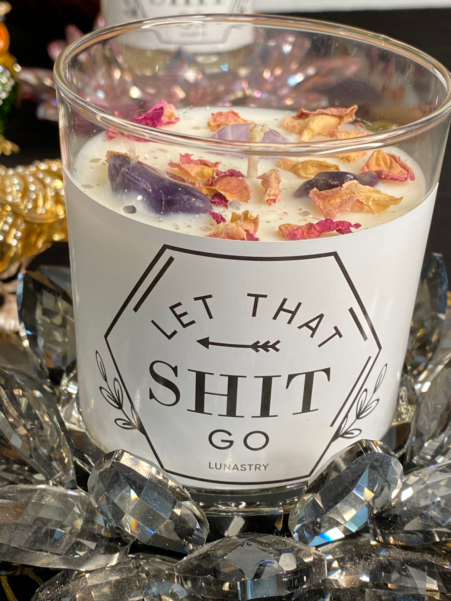 Let that sh!t go Crystal Candle by Lunastry