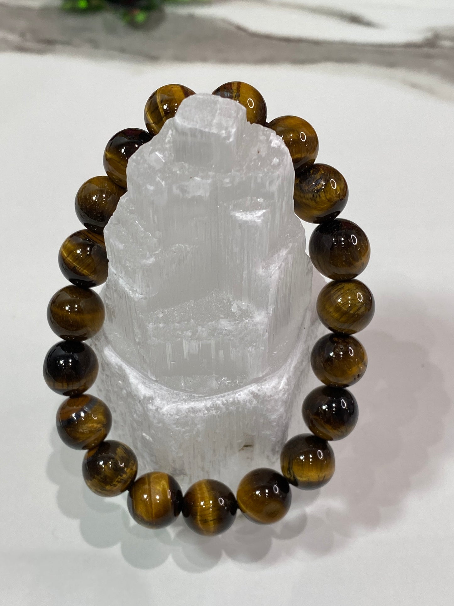 10mm Natural Tigers Eye Gemstone Beaded Bracelet - Healing Lotus Shop