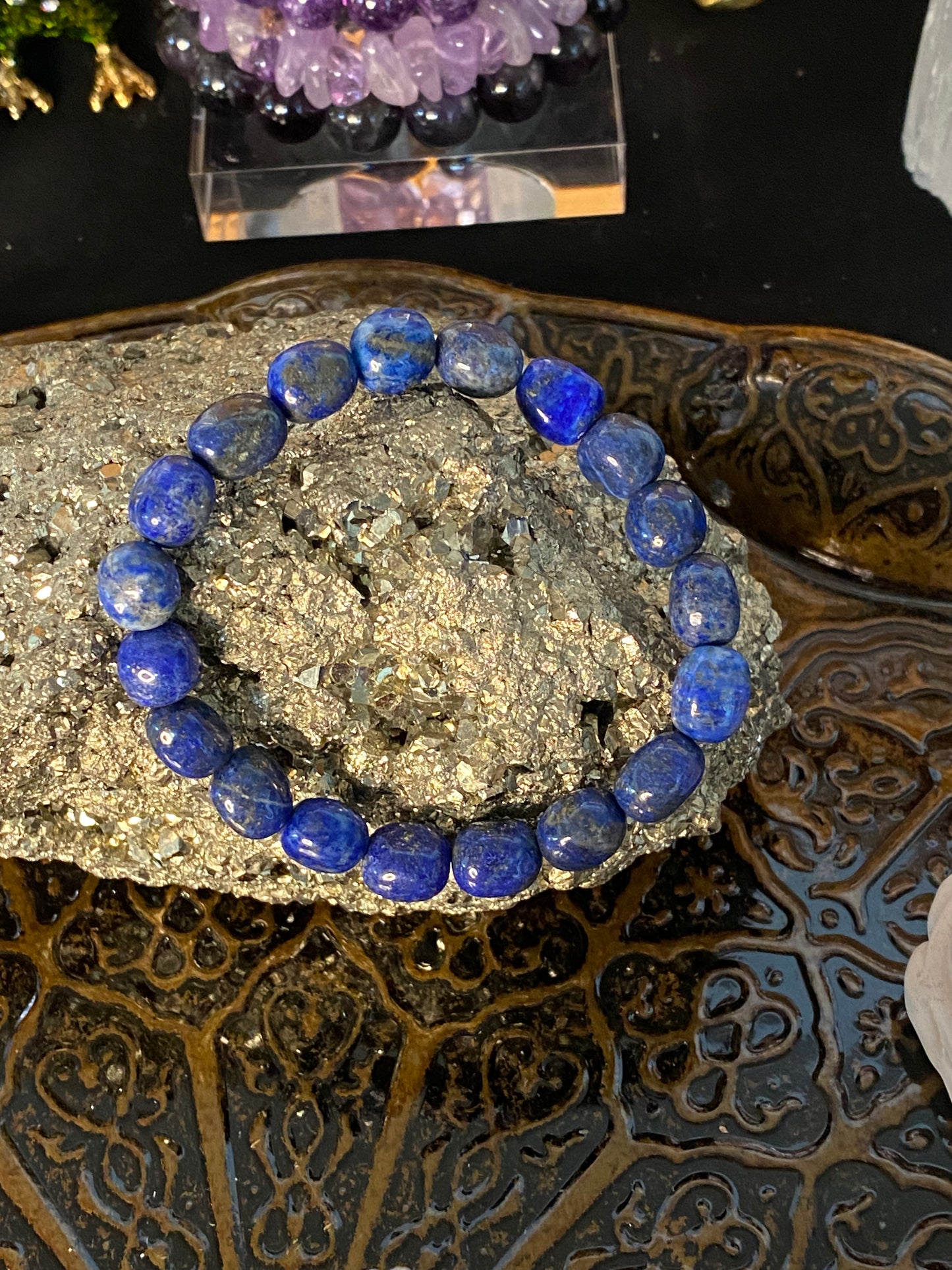 Lapis Lazuli Gemstone Beaded Bracelet