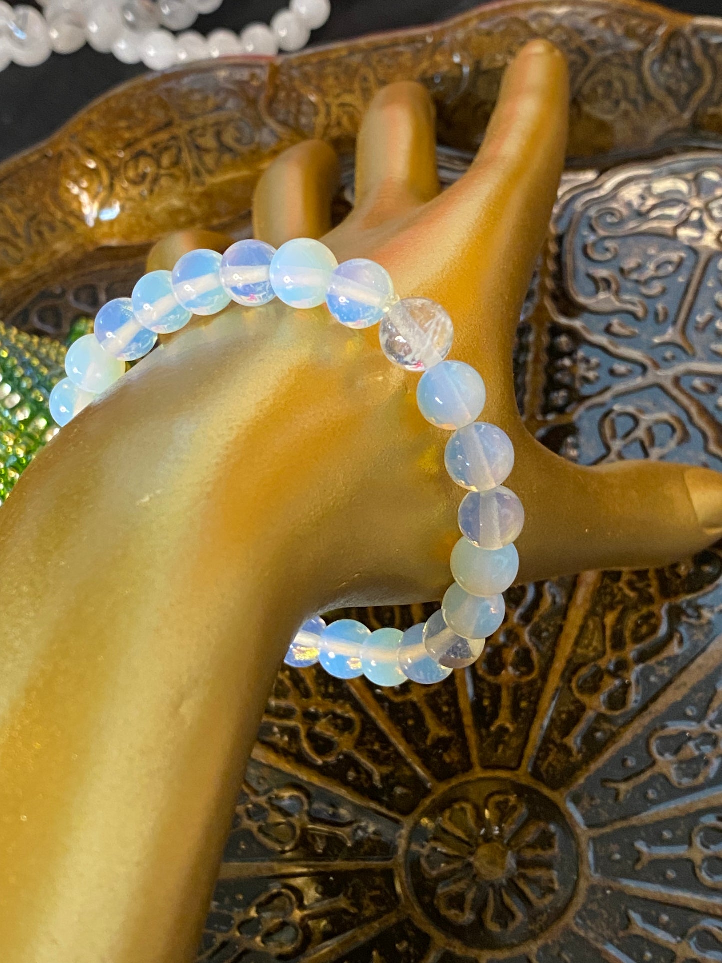 Opalite Round Beaded String Bracelet