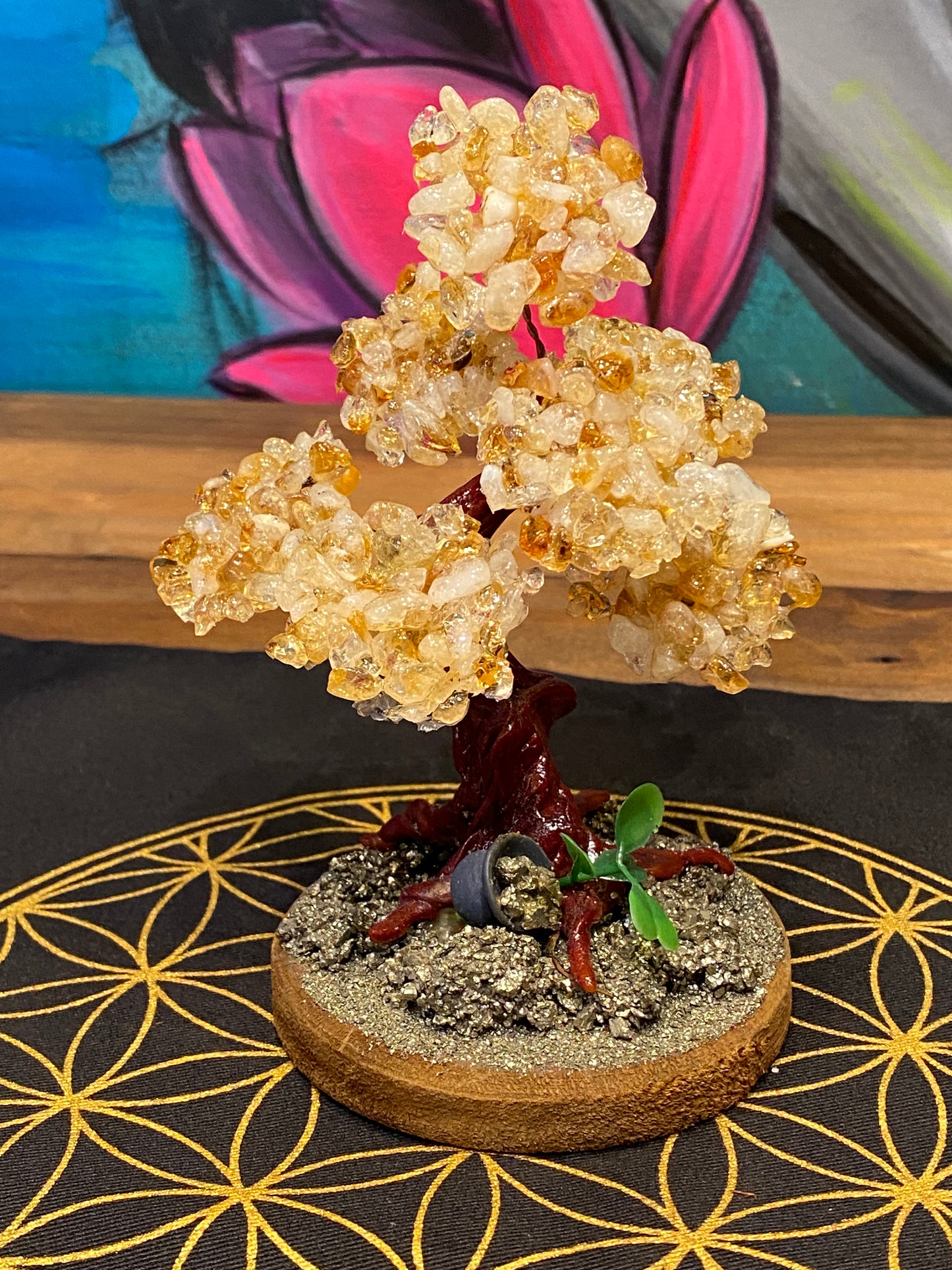 Bonsai Fortune Tree  Citrine and Pyrite