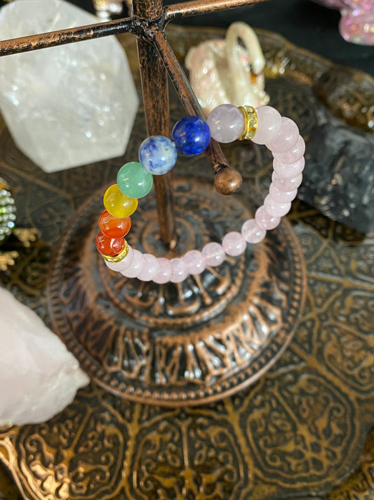 Rose Quartz Chakra Gemstone Bracelet