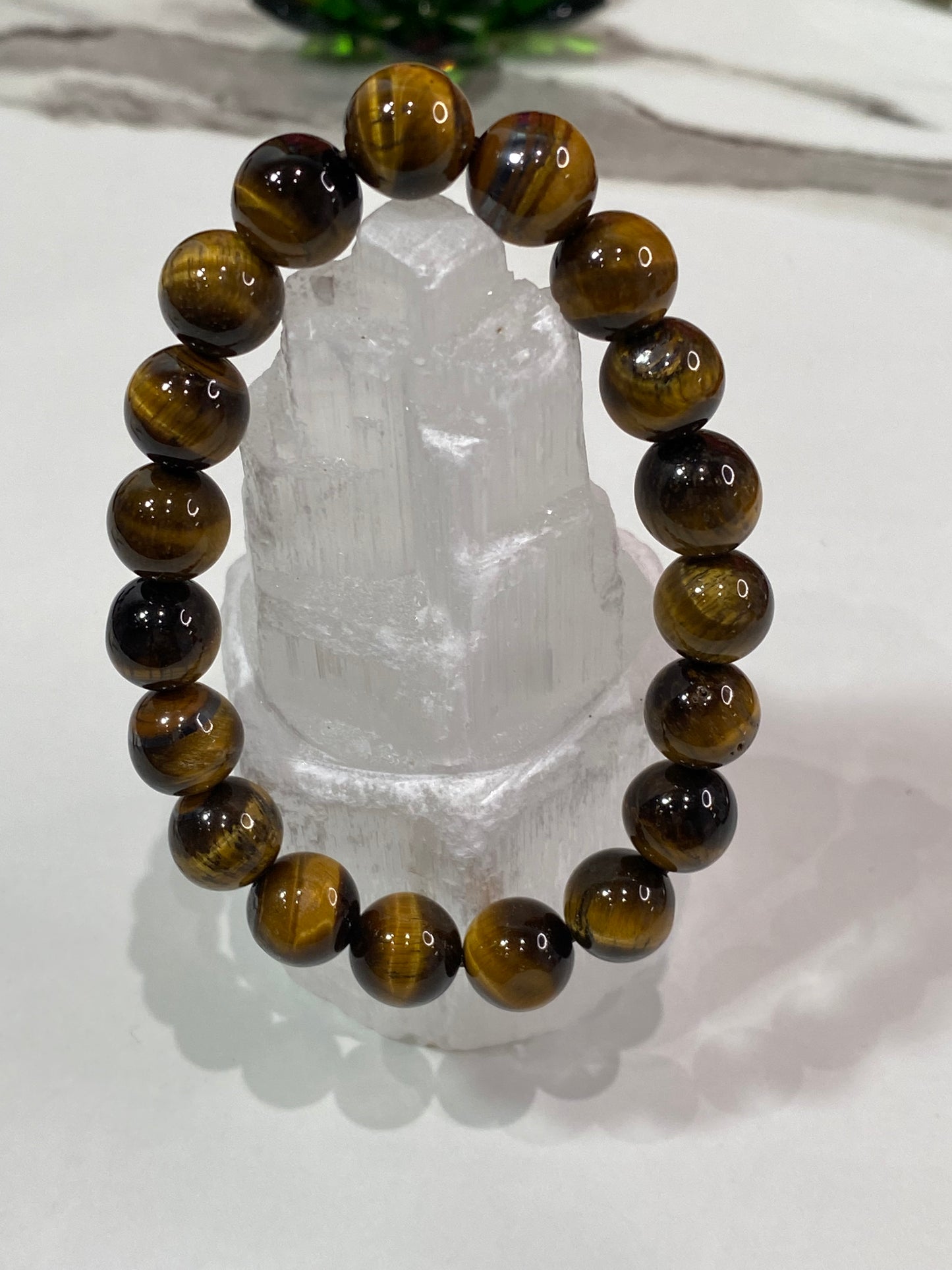 10mm Natural Tigers Eye Gemstone Beaded Bracelet - Healing Lotus Shop