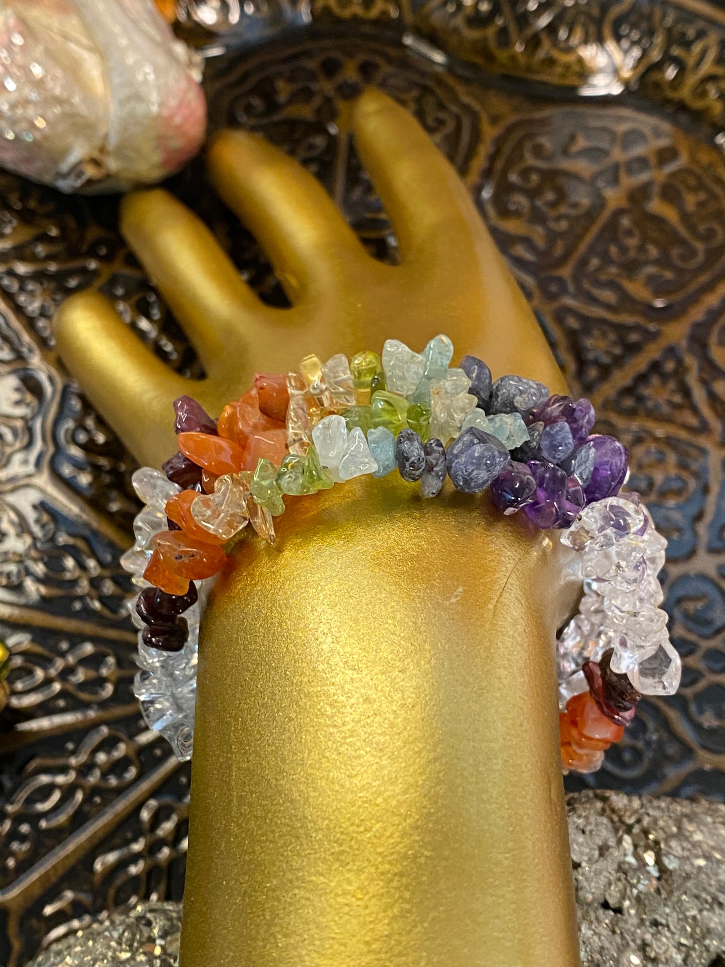 7 Chakra Quartz Elegant Cuff - Healing Lotus Shop