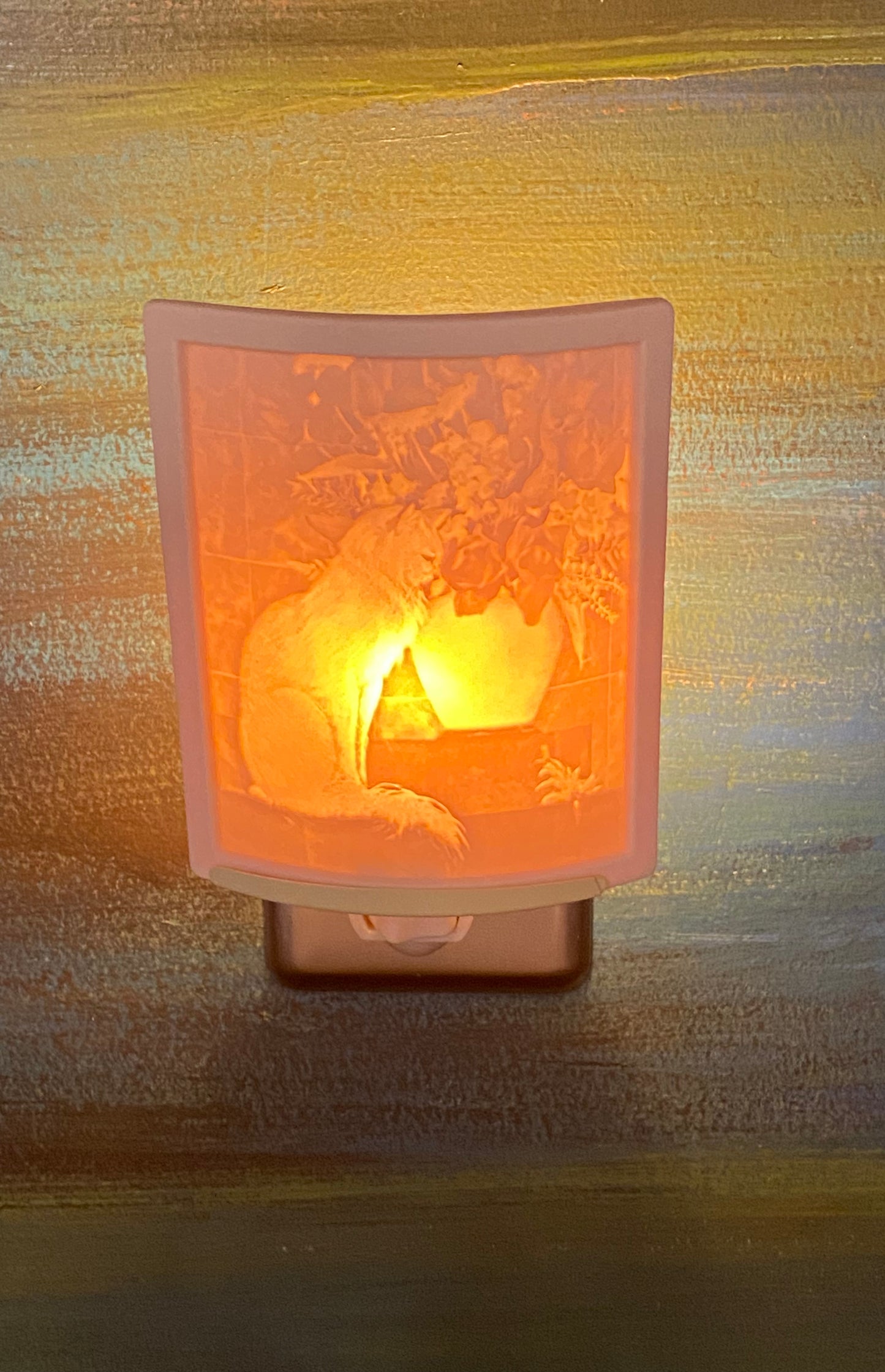 Kitten In The Flower Pot Lithophane Night Light