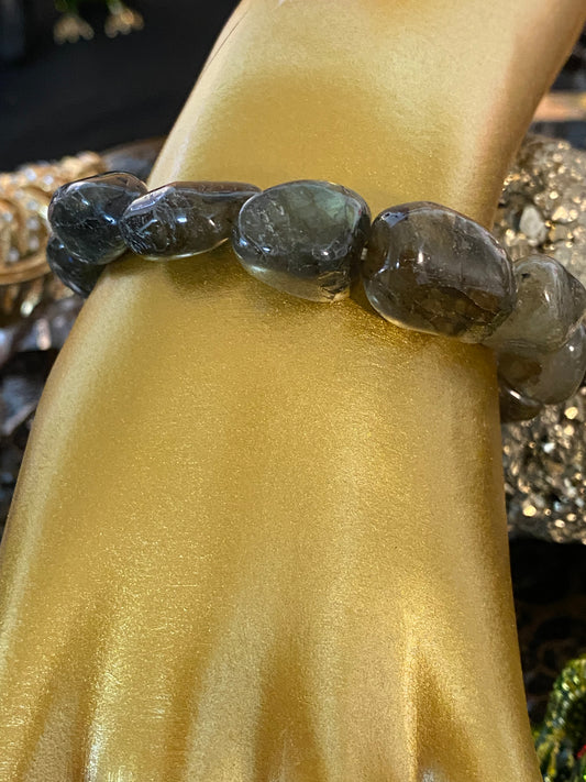 Labradorite Nugget Tumbled Bracelet 10mm
