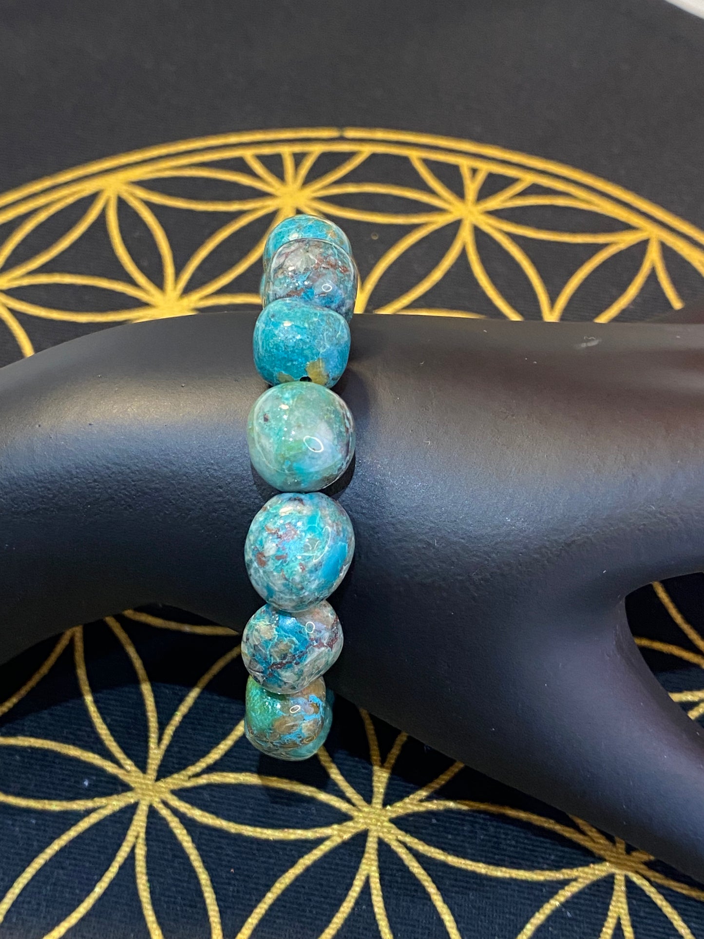 Chrysocolla Beaded String Bracelet