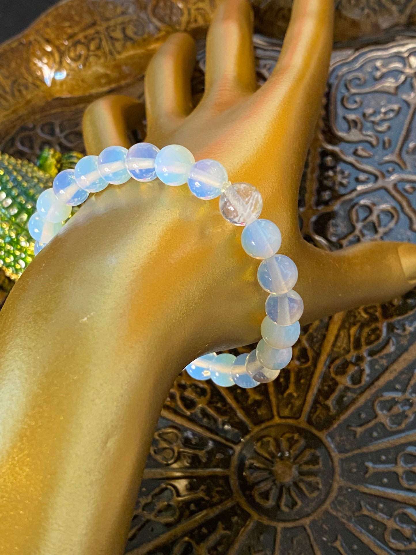 Opalite Round Beaded String Bracelet