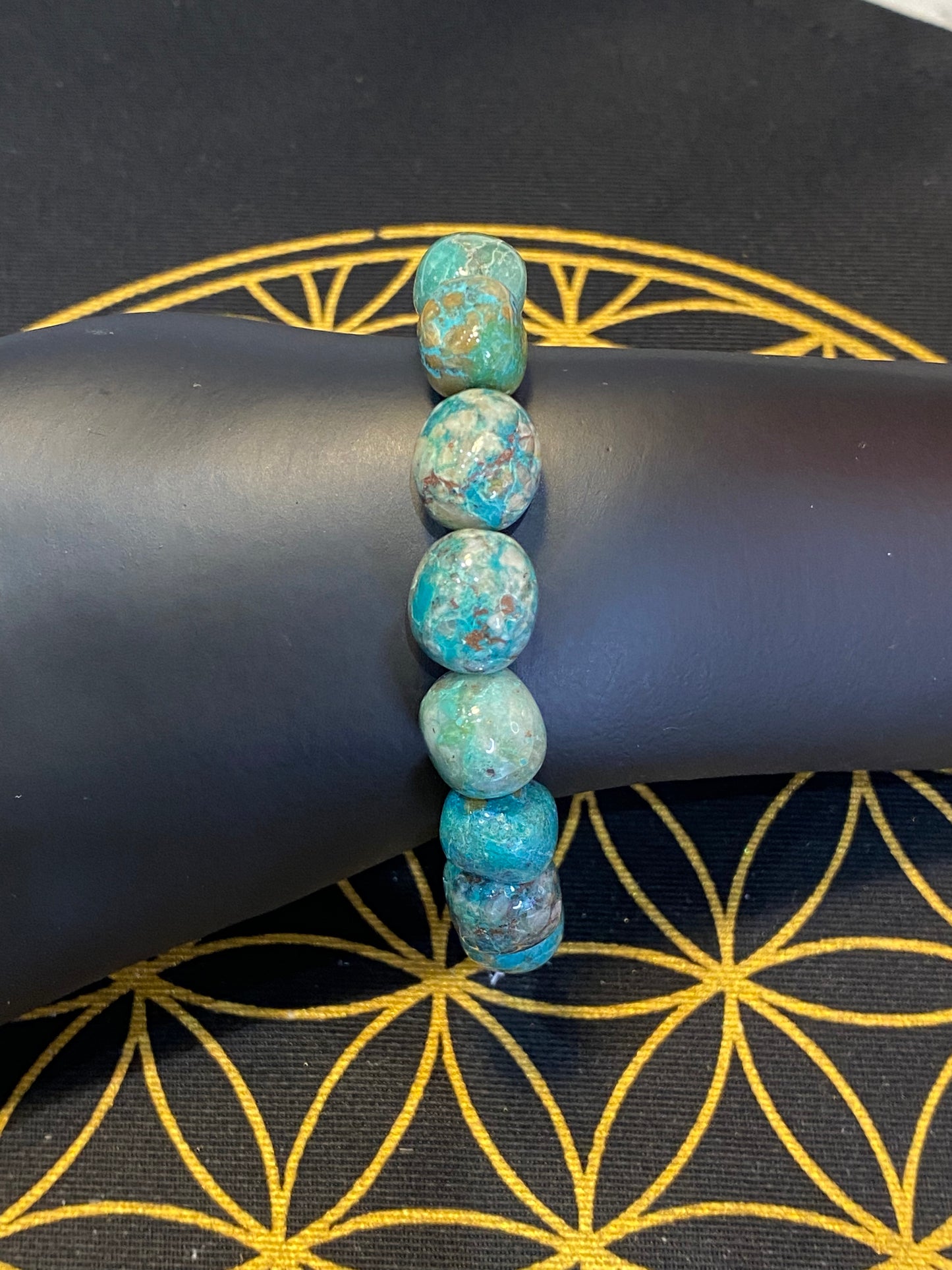 Chrysocolla Beaded String Bracelet