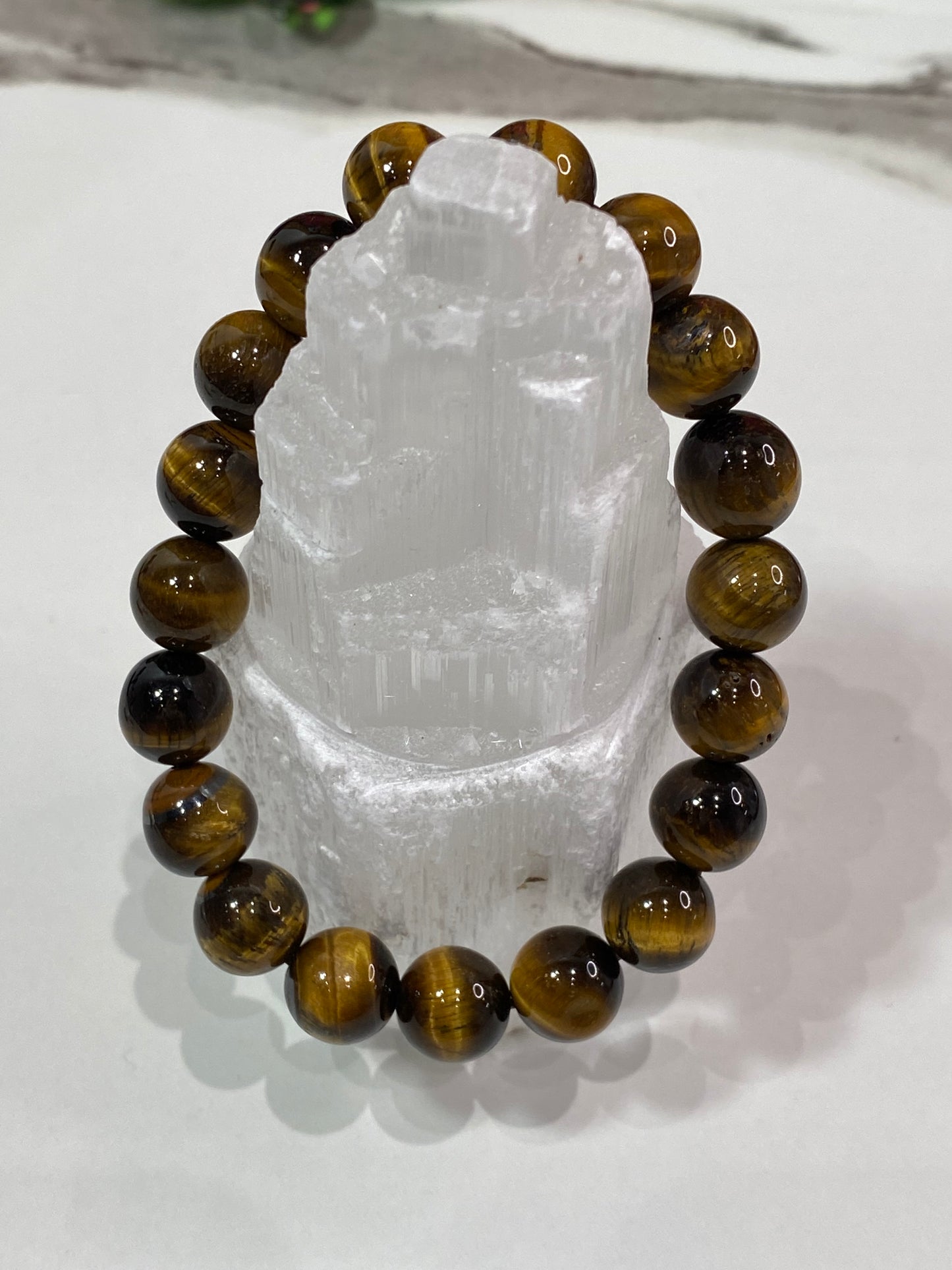 10mm Natural Tigers Eye Gemstone Beaded Bracelet - Healing Lotus Shop