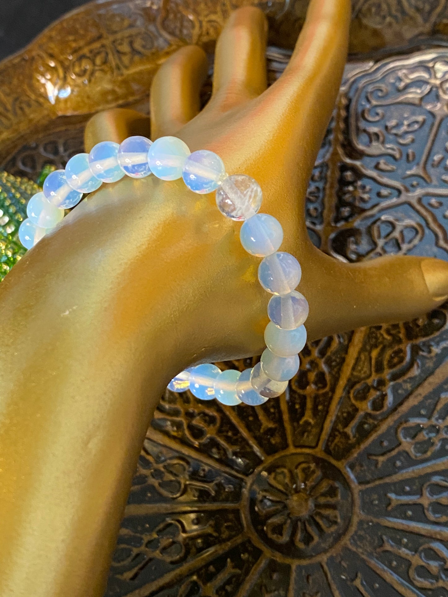 Opalite Round Beaded String Bracelet