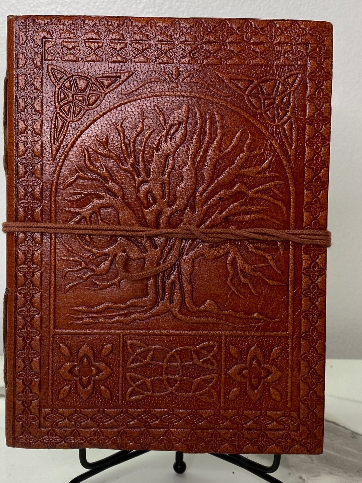 Sacred Oak Tree leather blank book w/ cord