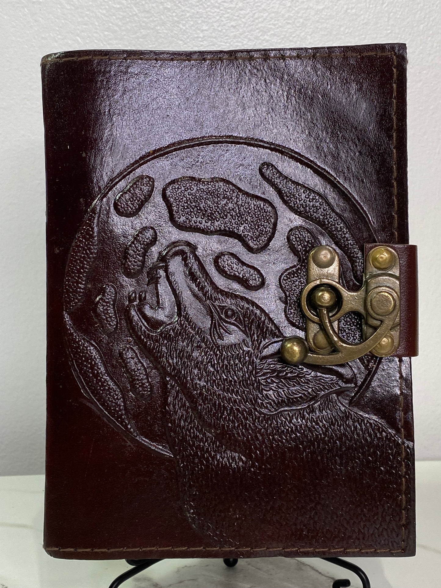 Wolf Moon leather blank book w/ latch