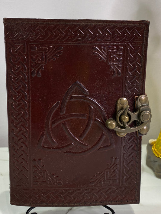 Triquetra leather blank book w/ latch Paper Journal