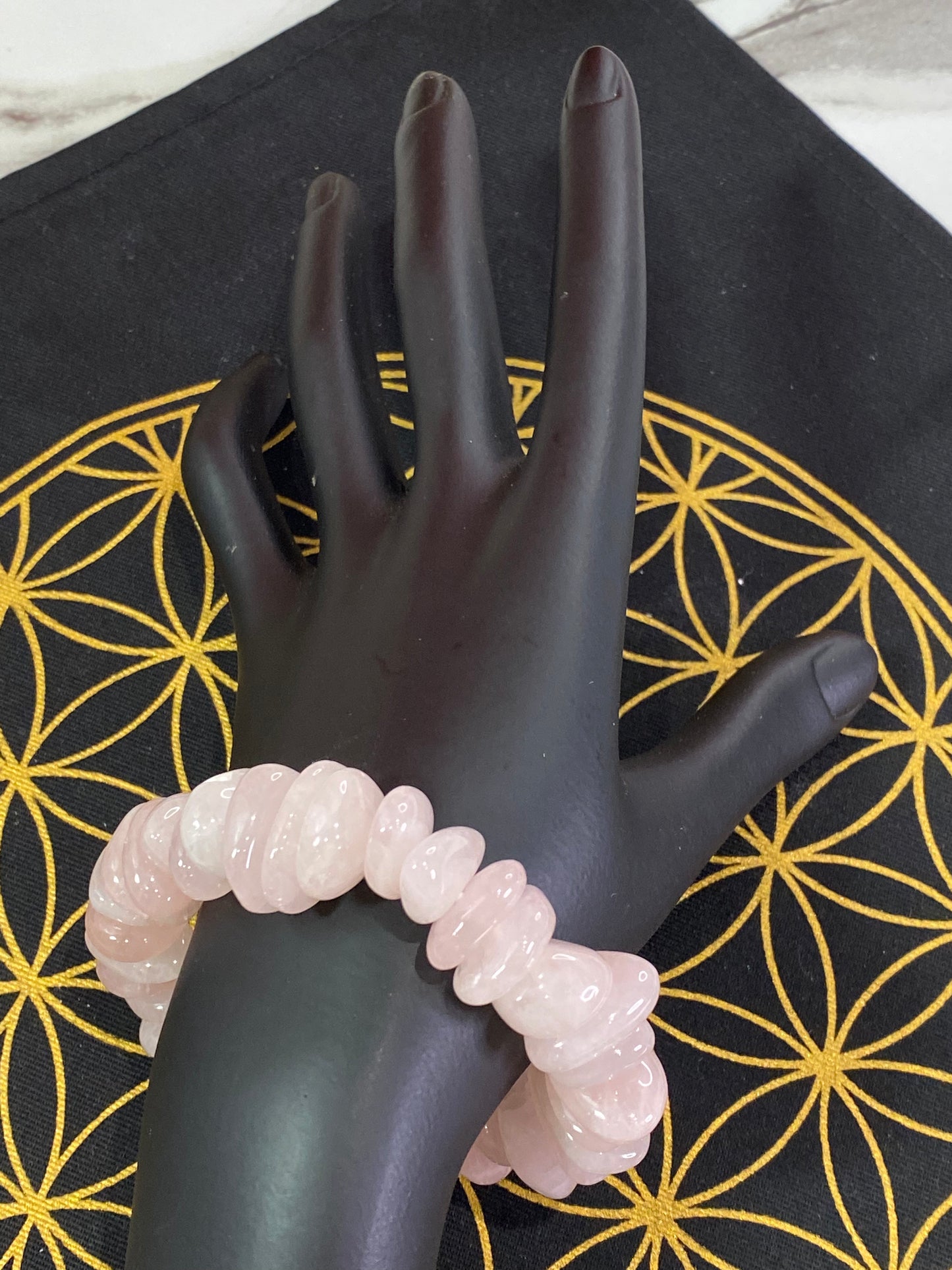 Rose Quartz Chunky Tumbled Chips Bracelet