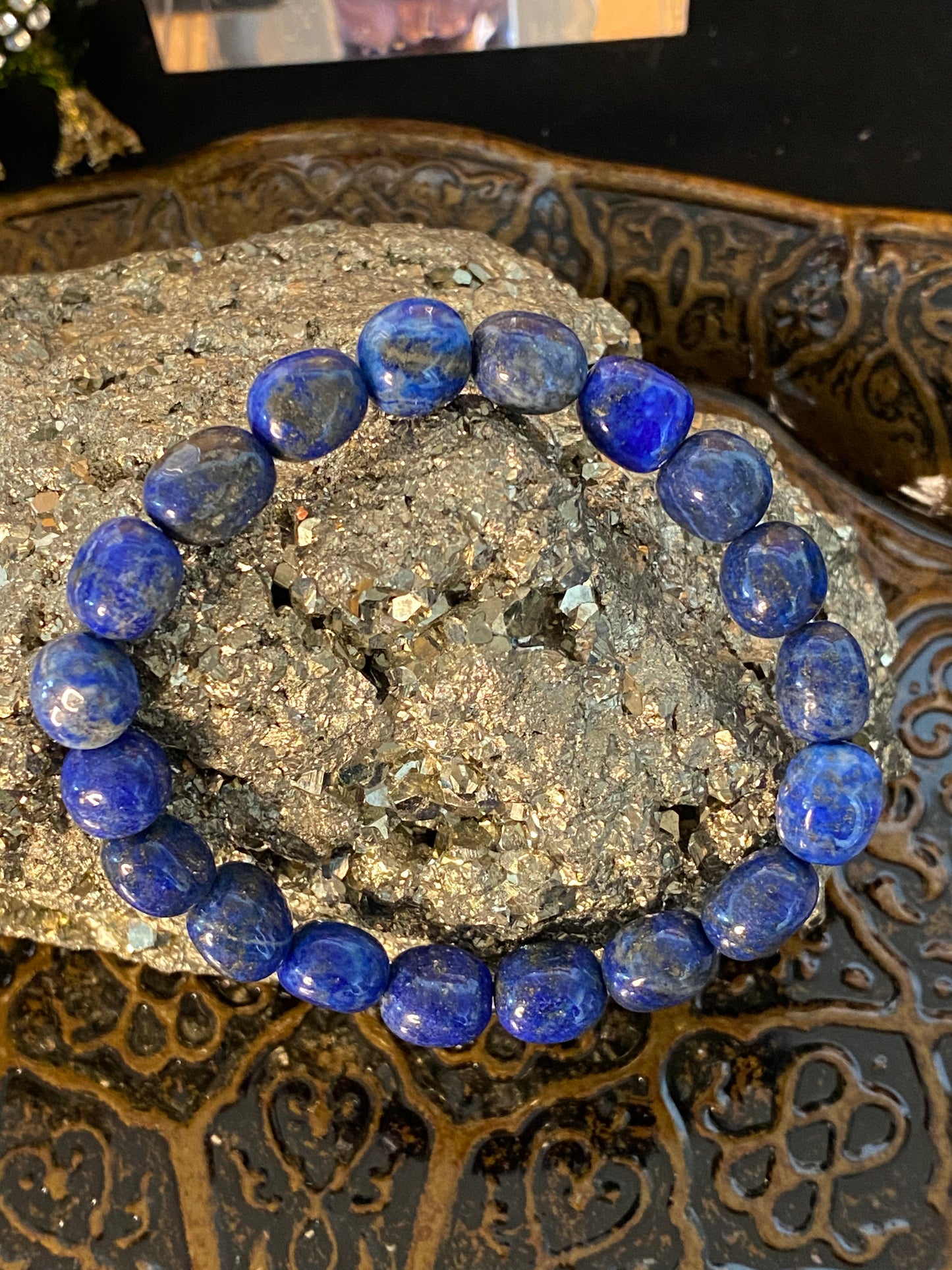 Lapis Lazuli Gemstone Beaded Bracelet