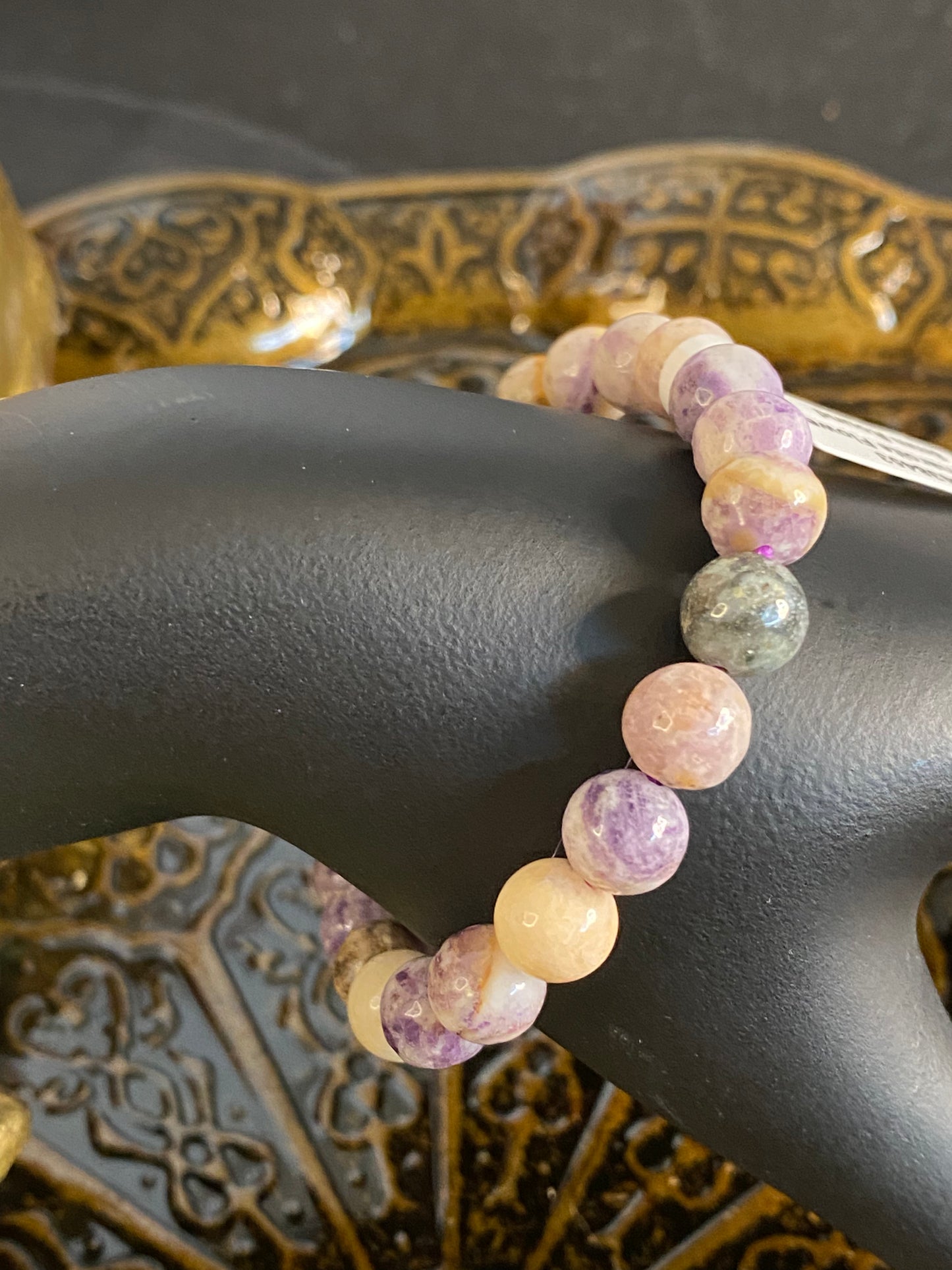 Charoite Flower Beaded String Bracelet