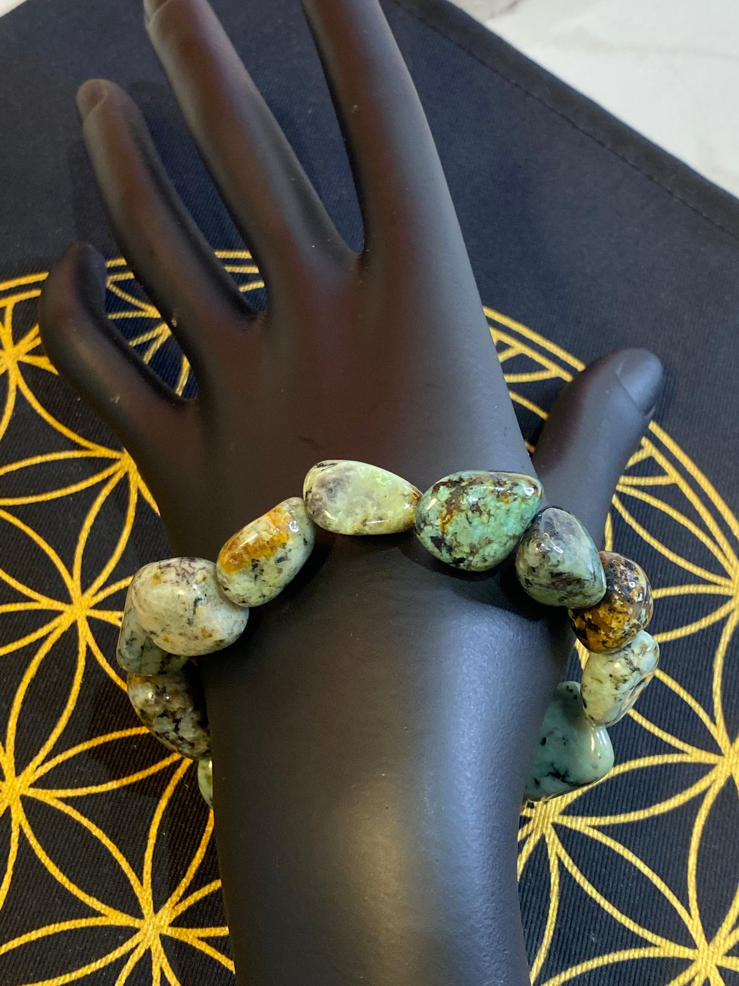 African Turquoise Tumbled String Bracelet - Healing Lotus Shop