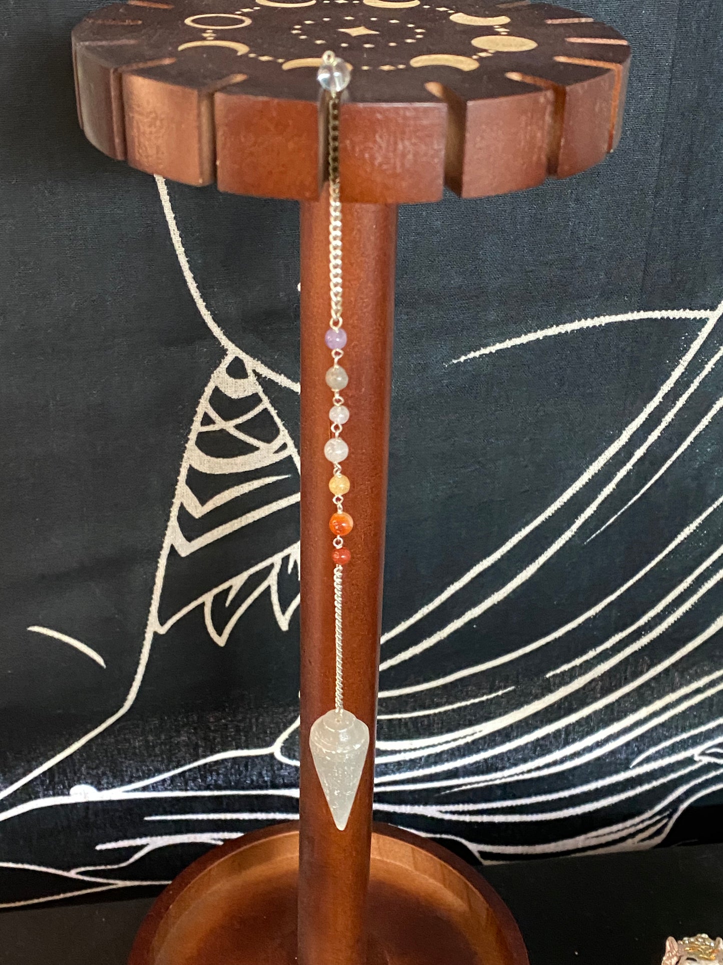 Selenite Pendulum with 7 Chakra chain