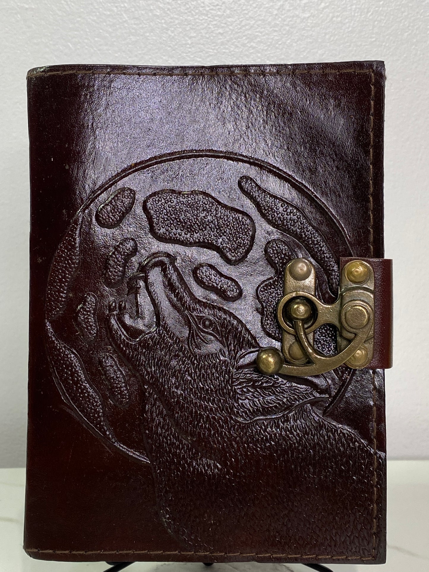 Wolf Moon leather blank book w/ latch