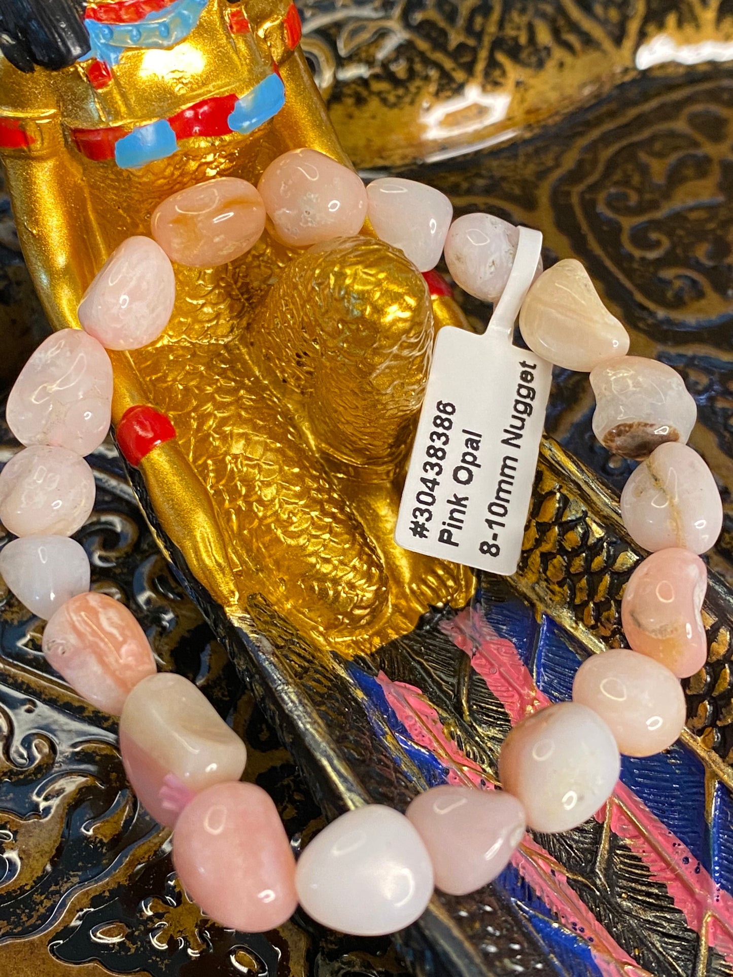 Pink Opal Nugget Sting Bracelet