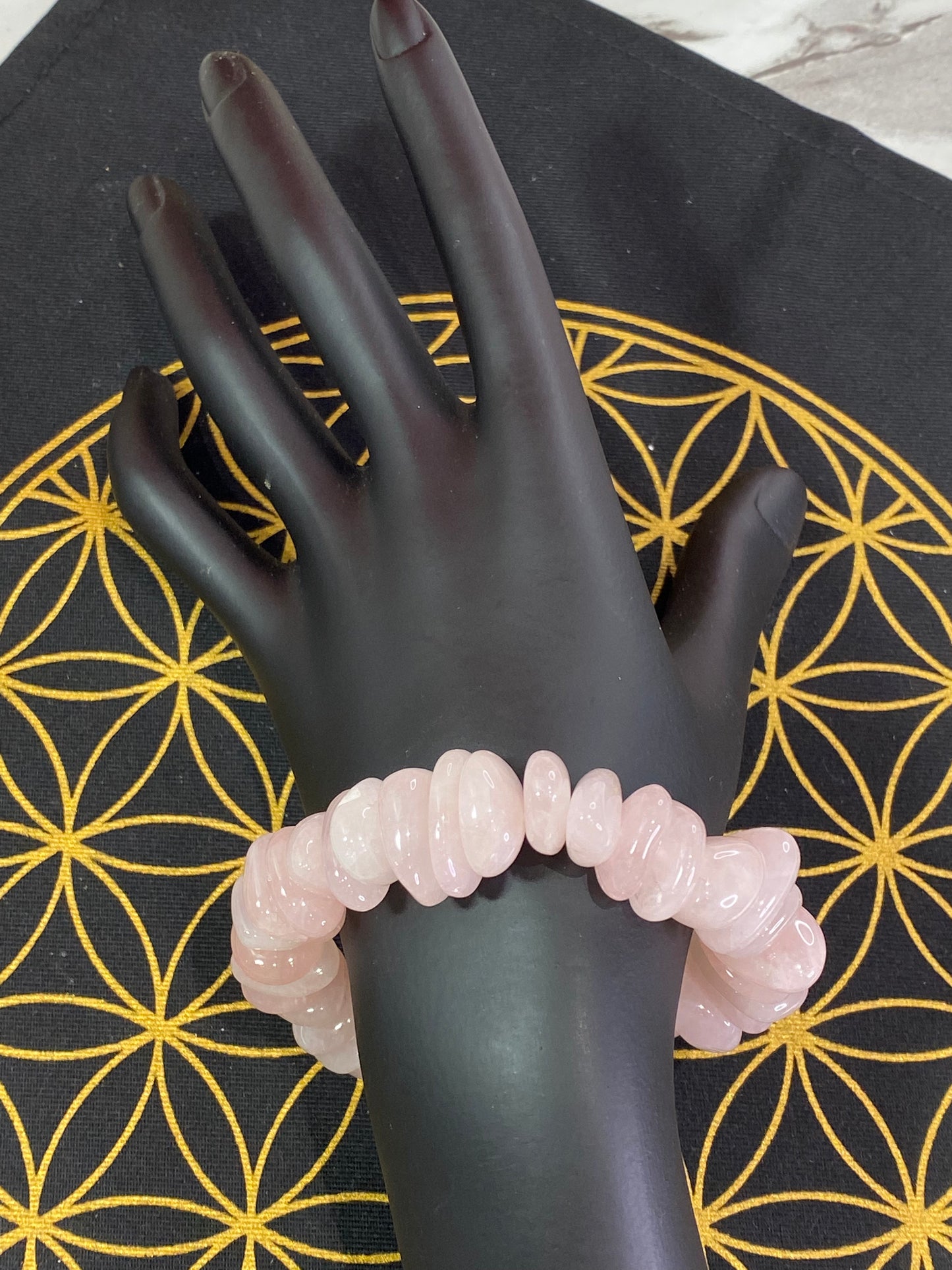 Rose Quartz Chunky Tumbled Chips Bracelet