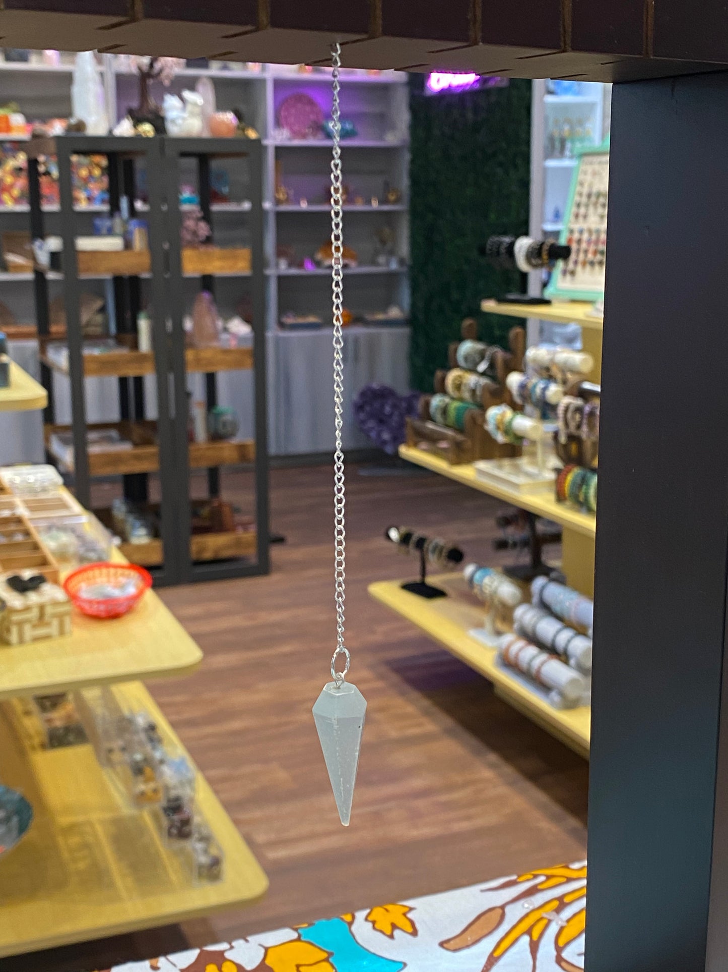 Selenite Point Pendulum