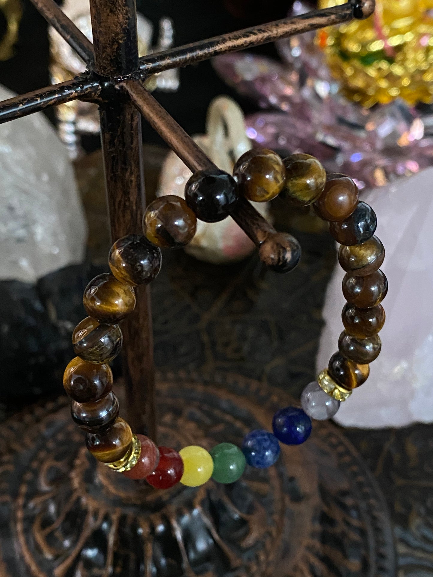 Tiger Eye Chakra Beaded Gemstone Bracelet