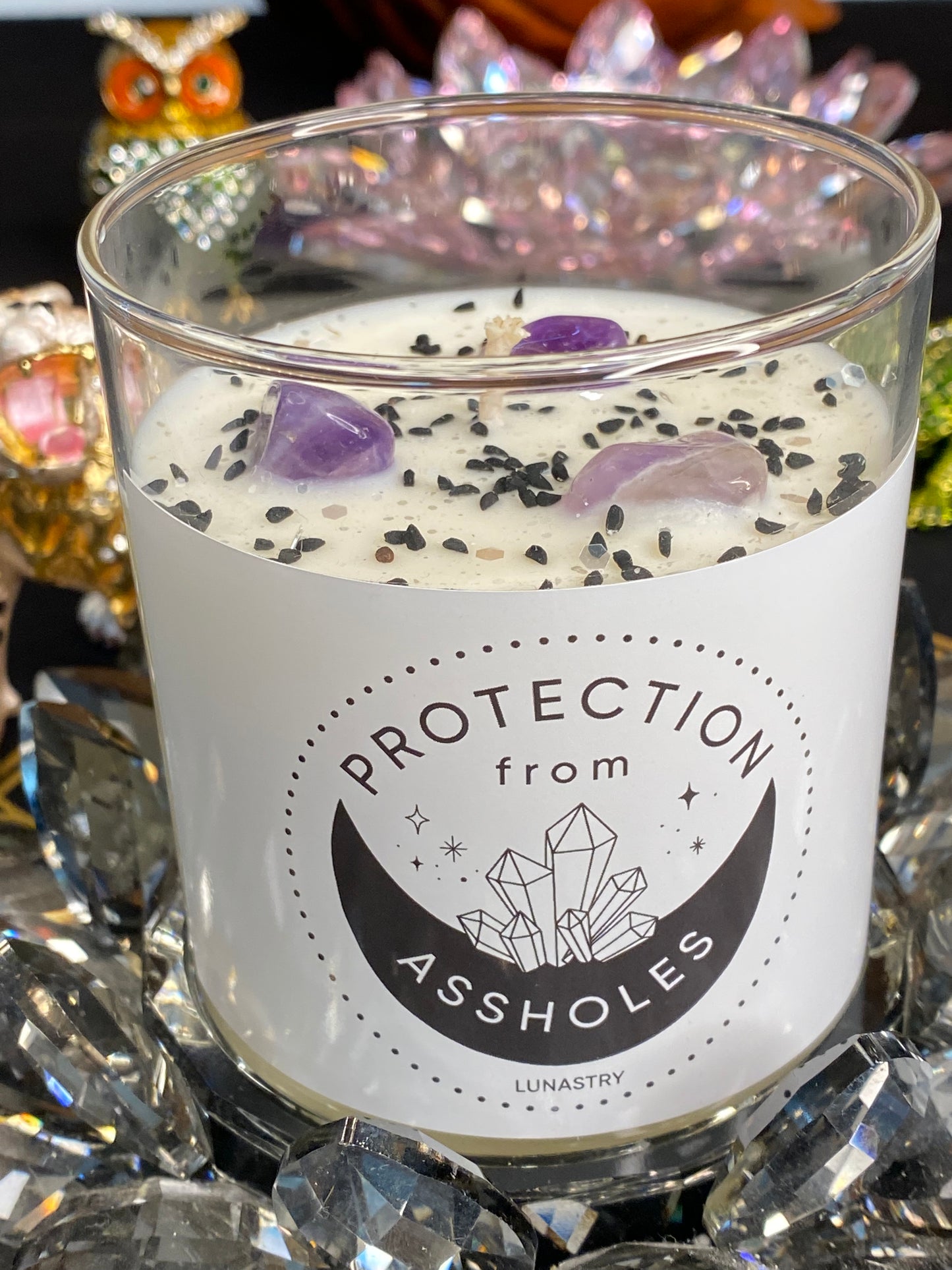 Protection from A$$holes Crystal Candle by Lunastry