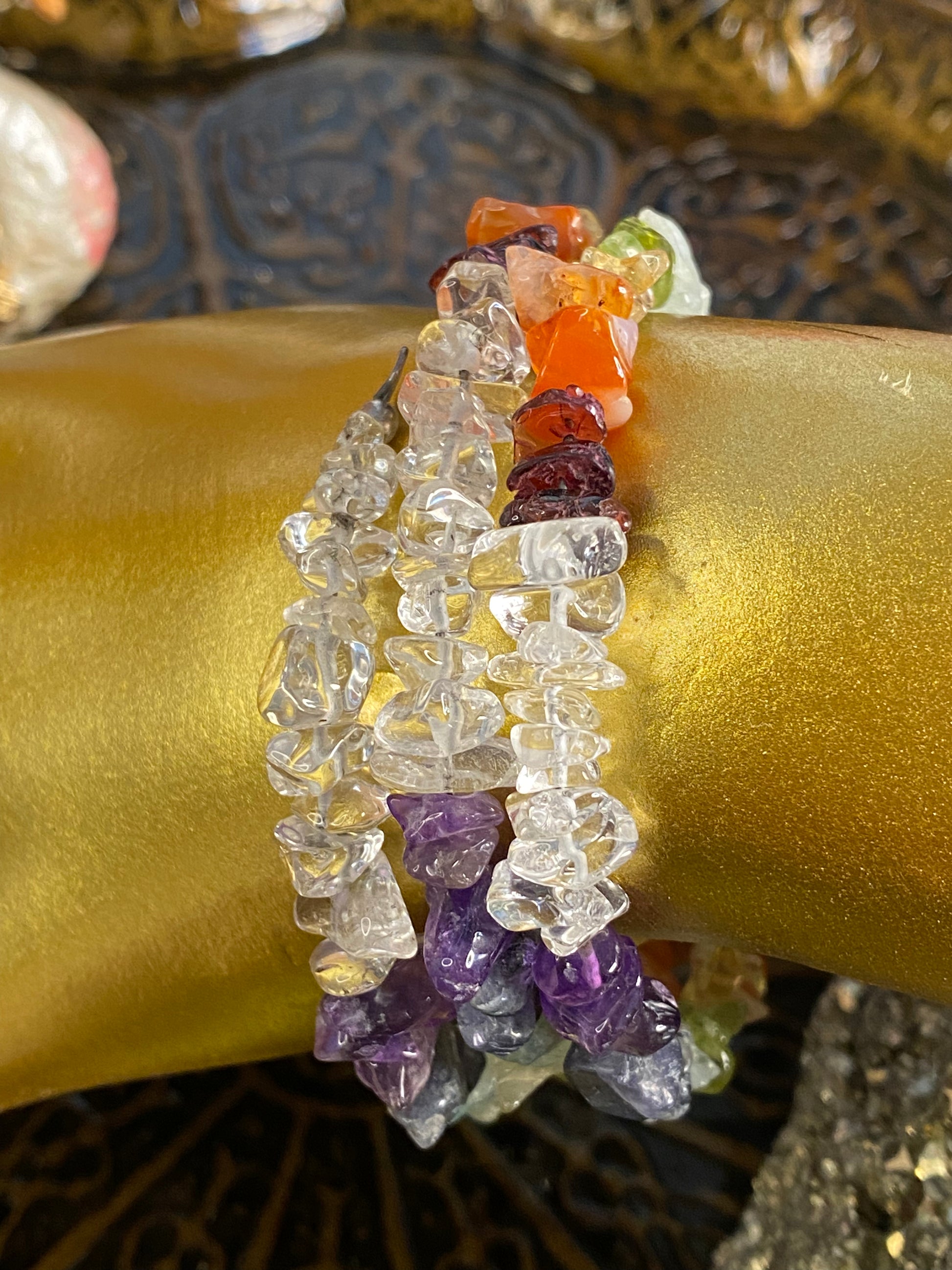 7 Chakra Quartz Elegant Cuff - Healing Lotus Shop