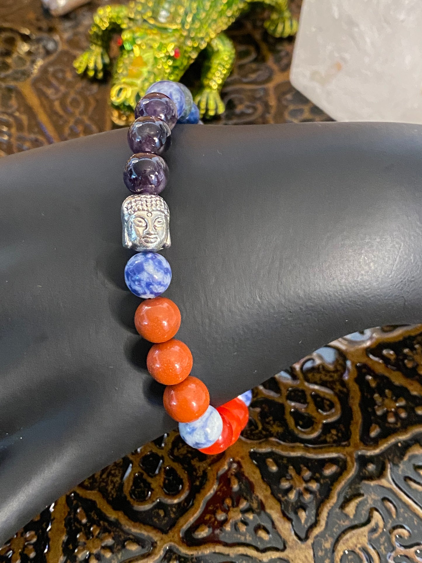 Chakra colors with Buddha charm beaded String Bracelet