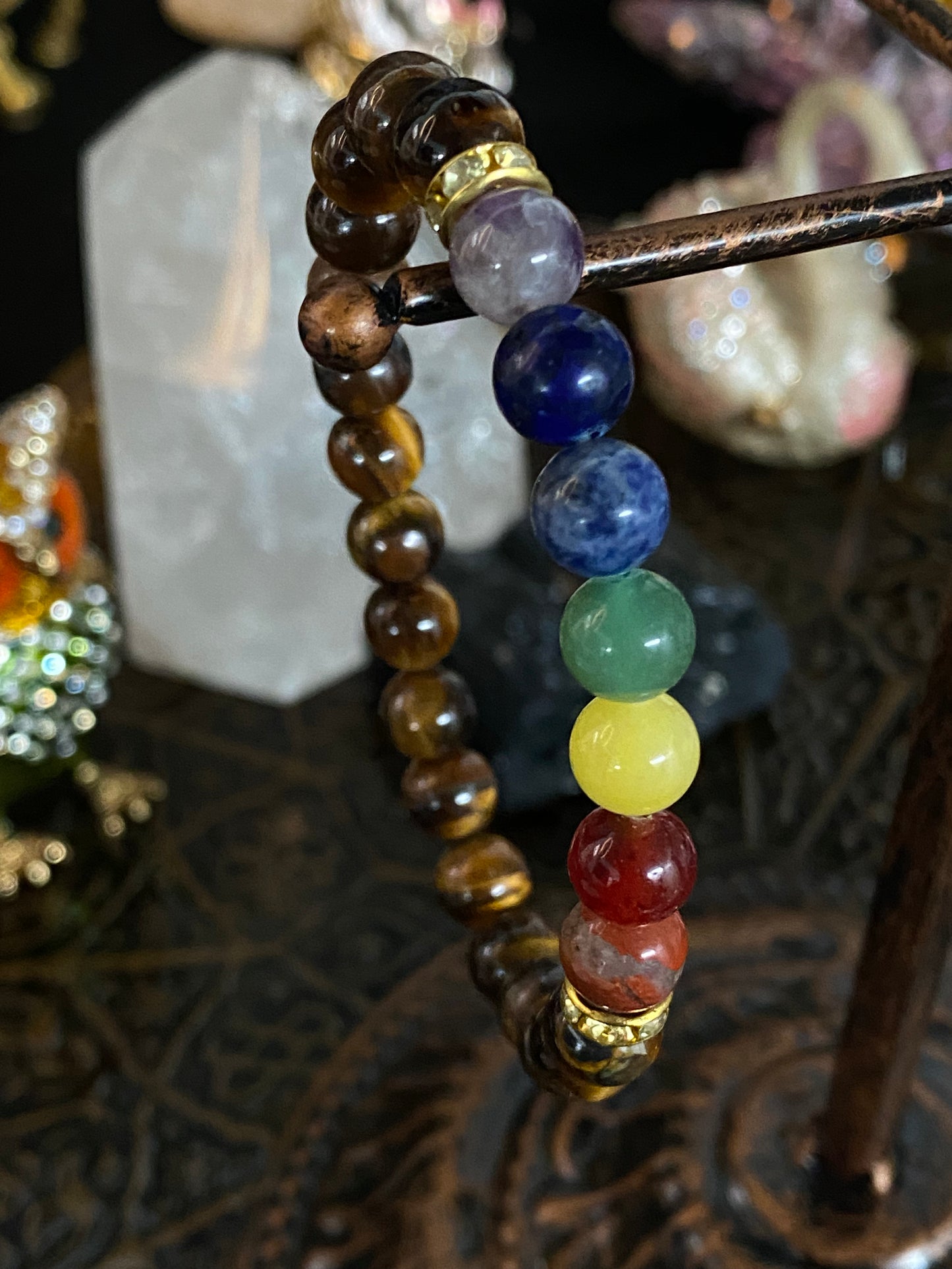 Tiger Eye Chakra Beaded Gemstone Bracelet