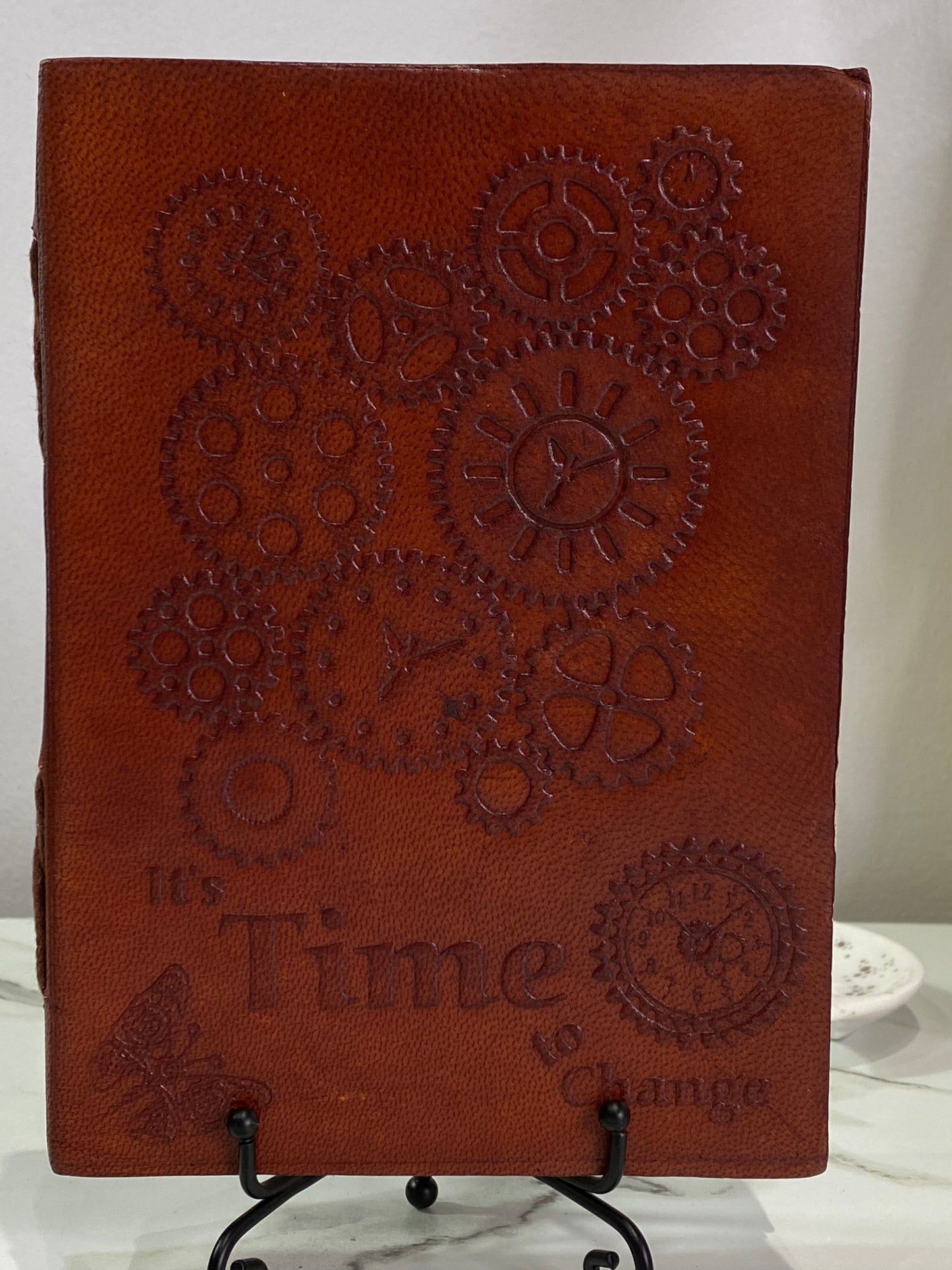 It's Time to Change Leather Carving Paper Journal