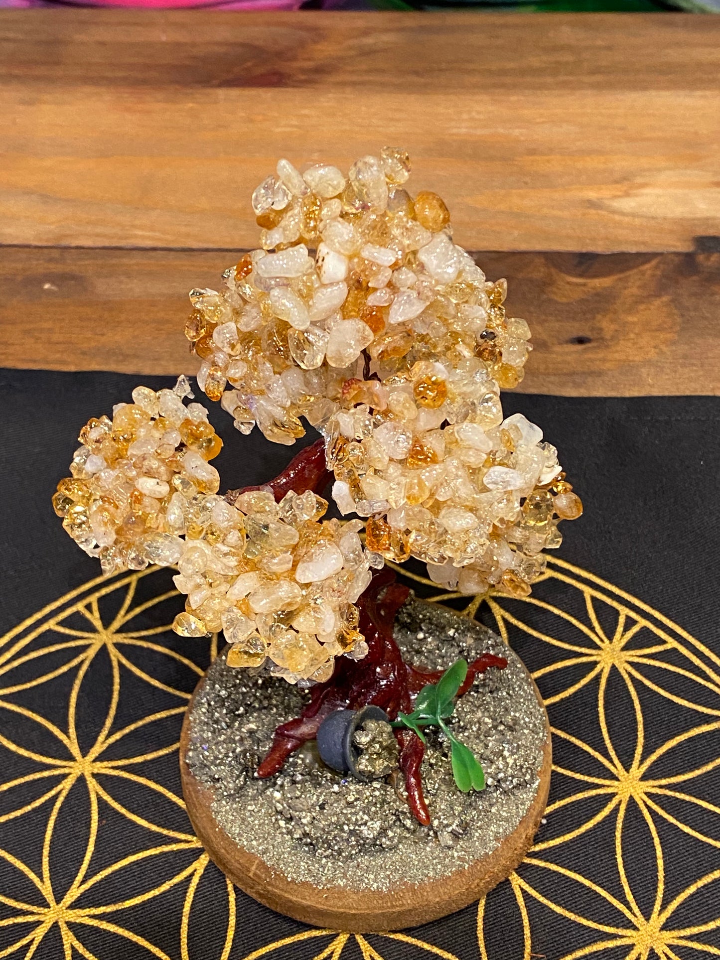 Bonsai Fortune Tree  Citrine and Pyrite