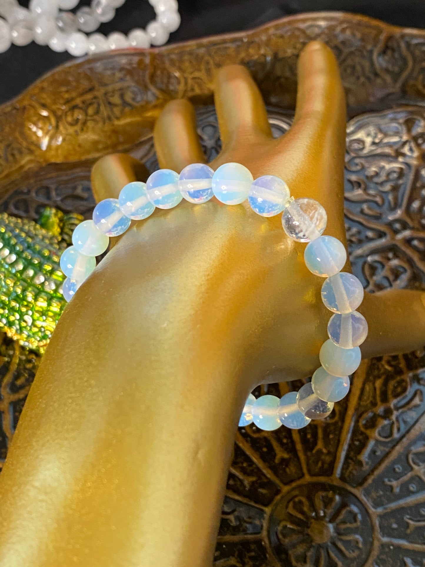 Opalite Round Beaded String Bracelet